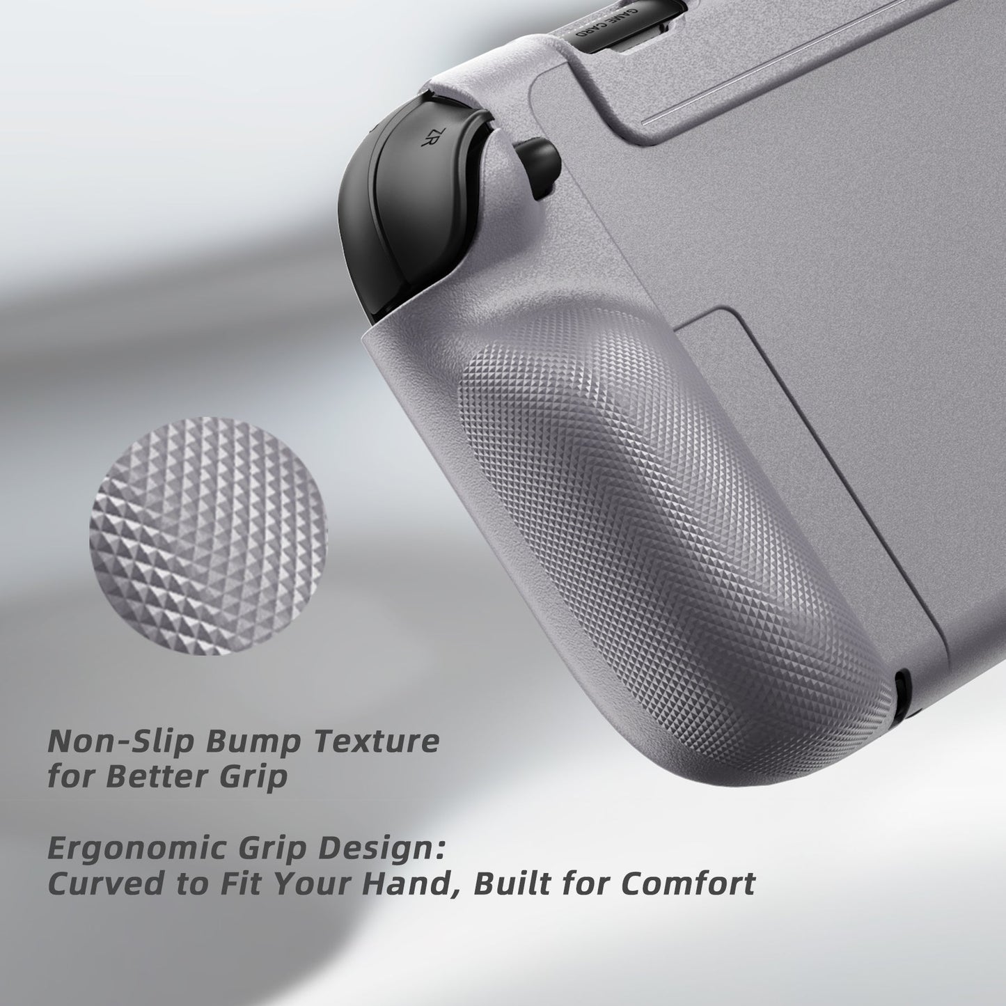 PlayVital PURE Ergonomic TPU Protective Cover with Thumb Grips for Nintendo Switch 2 - New Hope Gray PlayVital