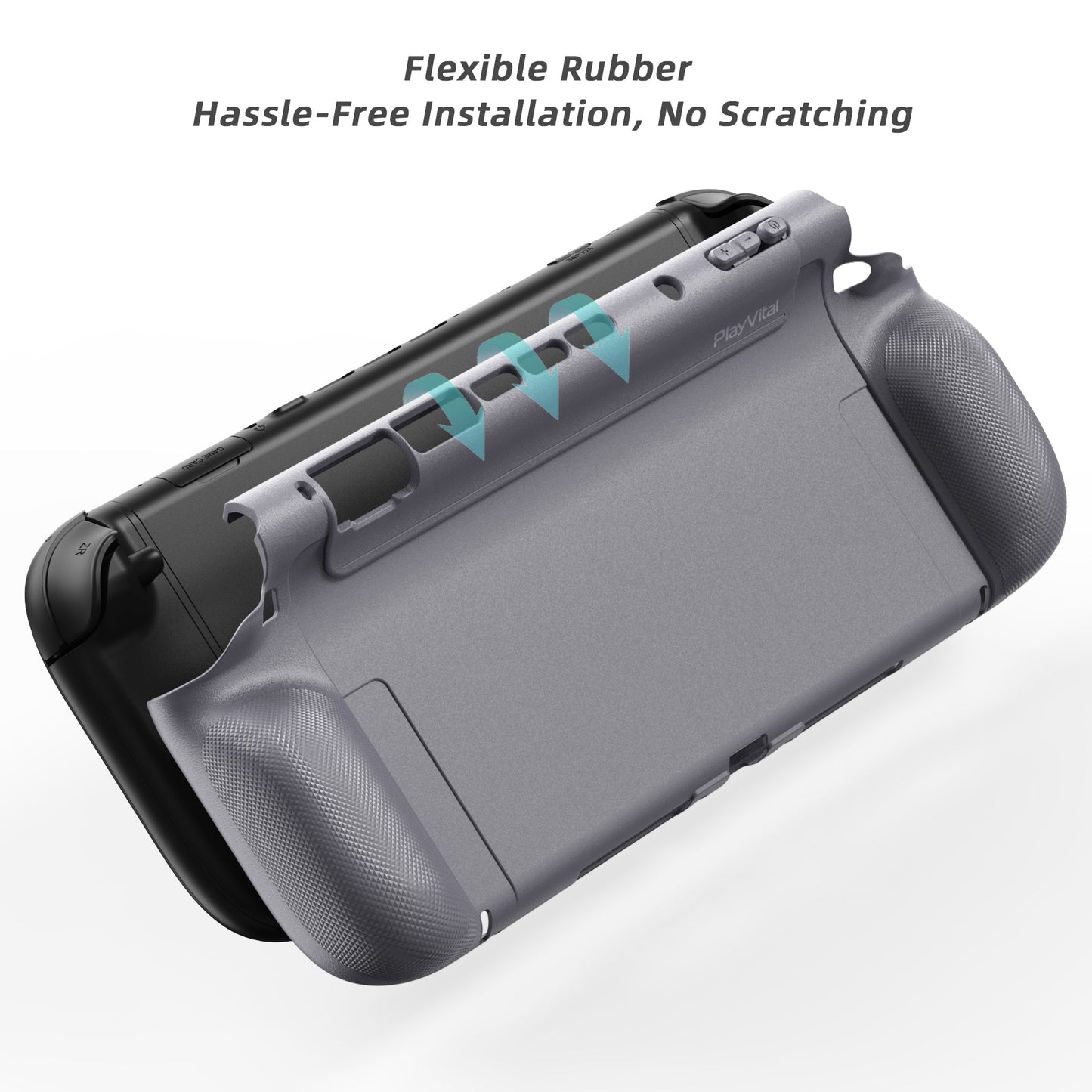 PlayVital PURE Ergonomic TPU Protective Cover with Thumb Grips for Nintendo Switch 2 - New Hope Gray PlayVital