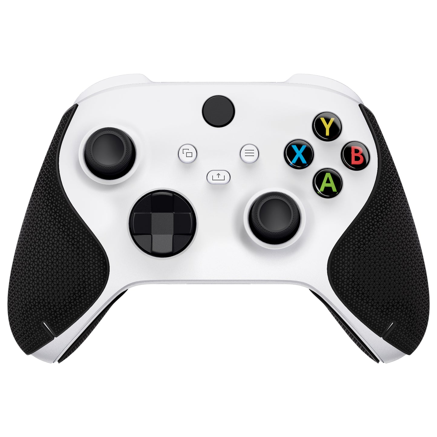 PlayVital Premium Grips for Xbox Series X/S Controller, Split Design Soft Hexagonal Diamond Textures Sweat-Absorbent Handle Grips Protector for Xbox Core Wireless Controller - Black - FMYX3M001 PlayVital