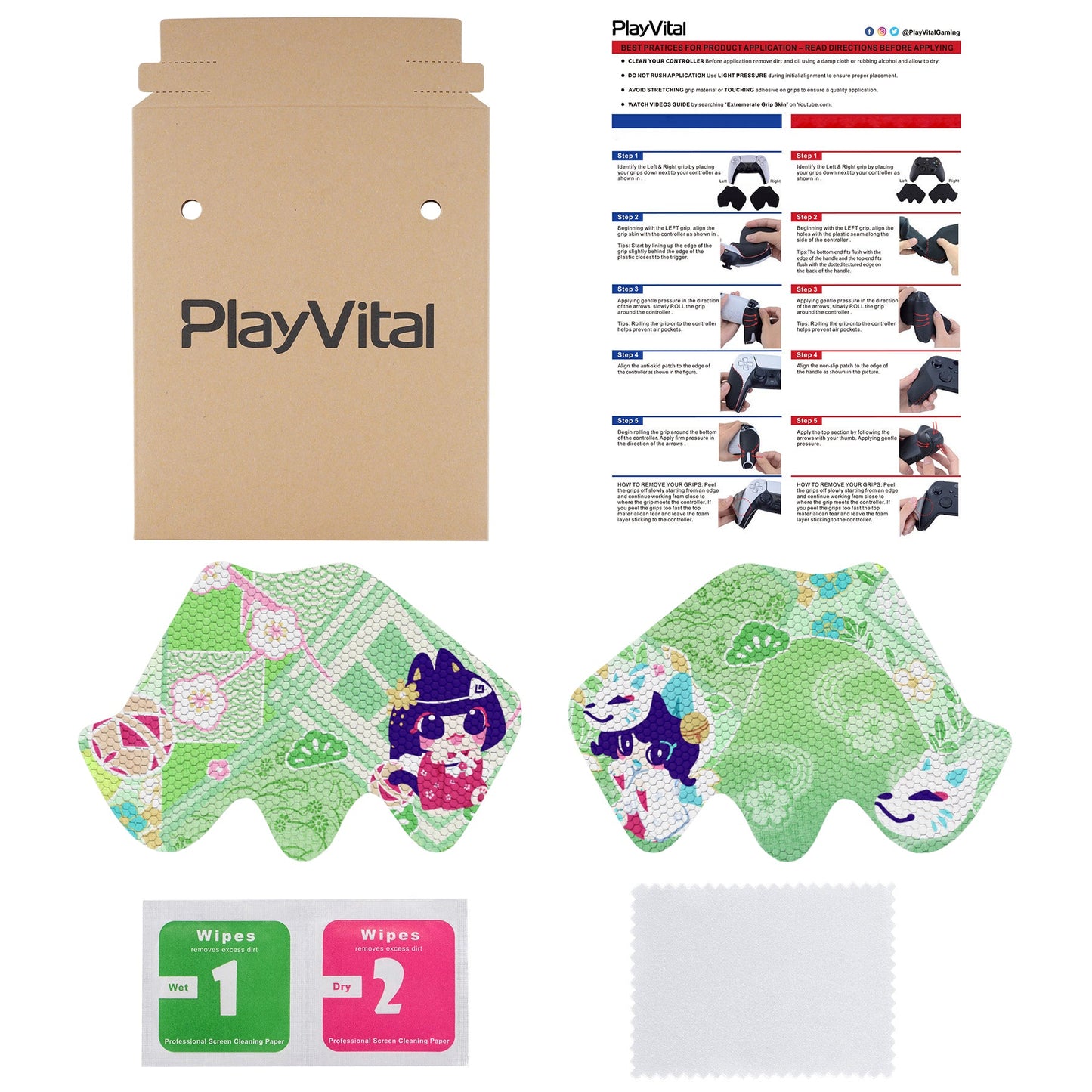 PlayVital Professional Textured Anti-Skid Sweat-Absorbent Handle Grips for Xbox Series X/S Controller & Xbox Core Wireless Controller - Wishing Shrine PlayVital