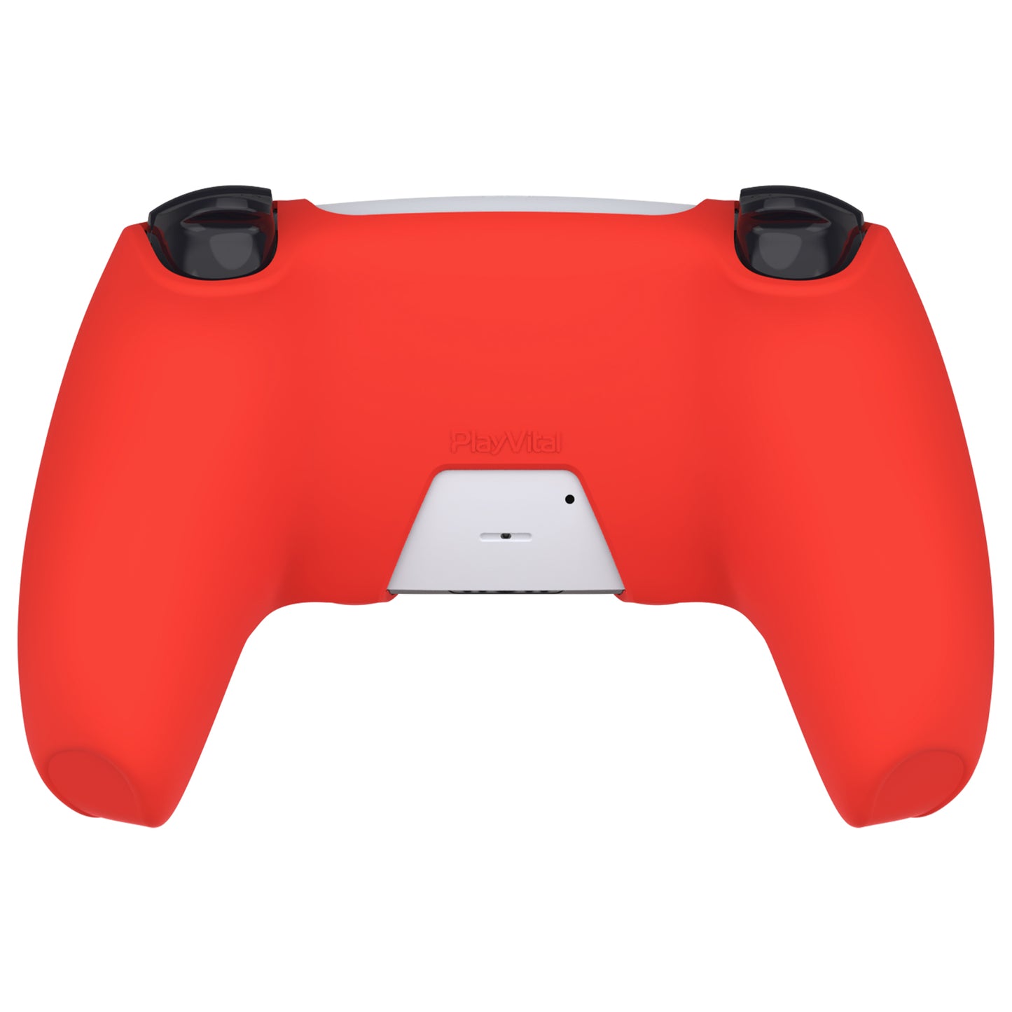 PlayVital Pure Series Dockable Model Anti-Slip Silicone Cover Skin with Thumb Grip Caps for PS5 Wireless Controller - Compatible with Charging Station - Passion Red - EKPFP005 PlayVital