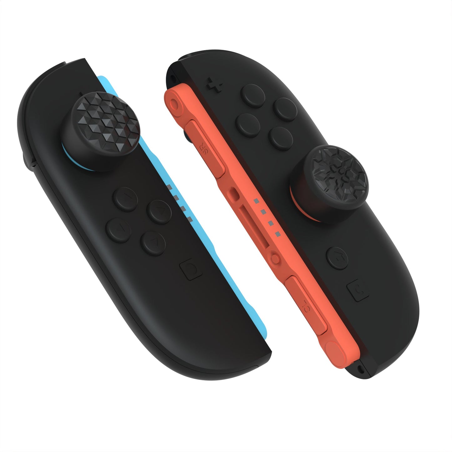 PlayVital QUANTUM Pro Ergonomic Thumbstick Grips for Nintendo Switch 2 (2025) with 3 Height Convex and Concave - Diamond Grain & Crack Bomb Design - Black PlayVital