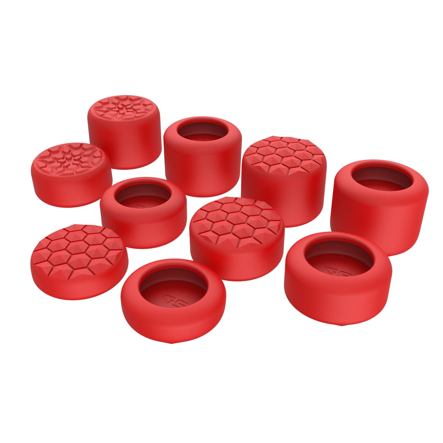 PlayVital QUANTUM Pro Ergonomic Thumbstick Grips for Nintendo Switch 2 (2025) with 3 Height Convex and Concave - Diamond Grain & Crack Bomb Design - Passion Red PlayVital