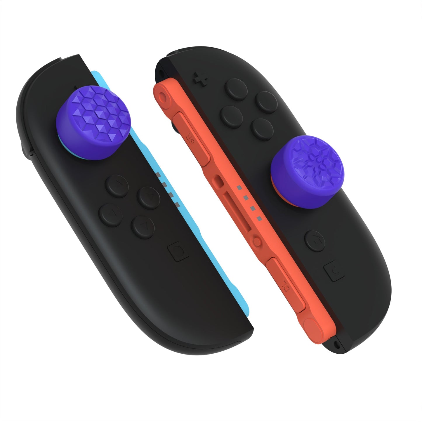 PlayVital QUANTUM Pro Ergonomic Thumbstick Grips for Nintendo Switch 2 (2025) with 3 Height Convex and Concave - Diamond Grain & Crack Bomb Design - Purple PlayVital