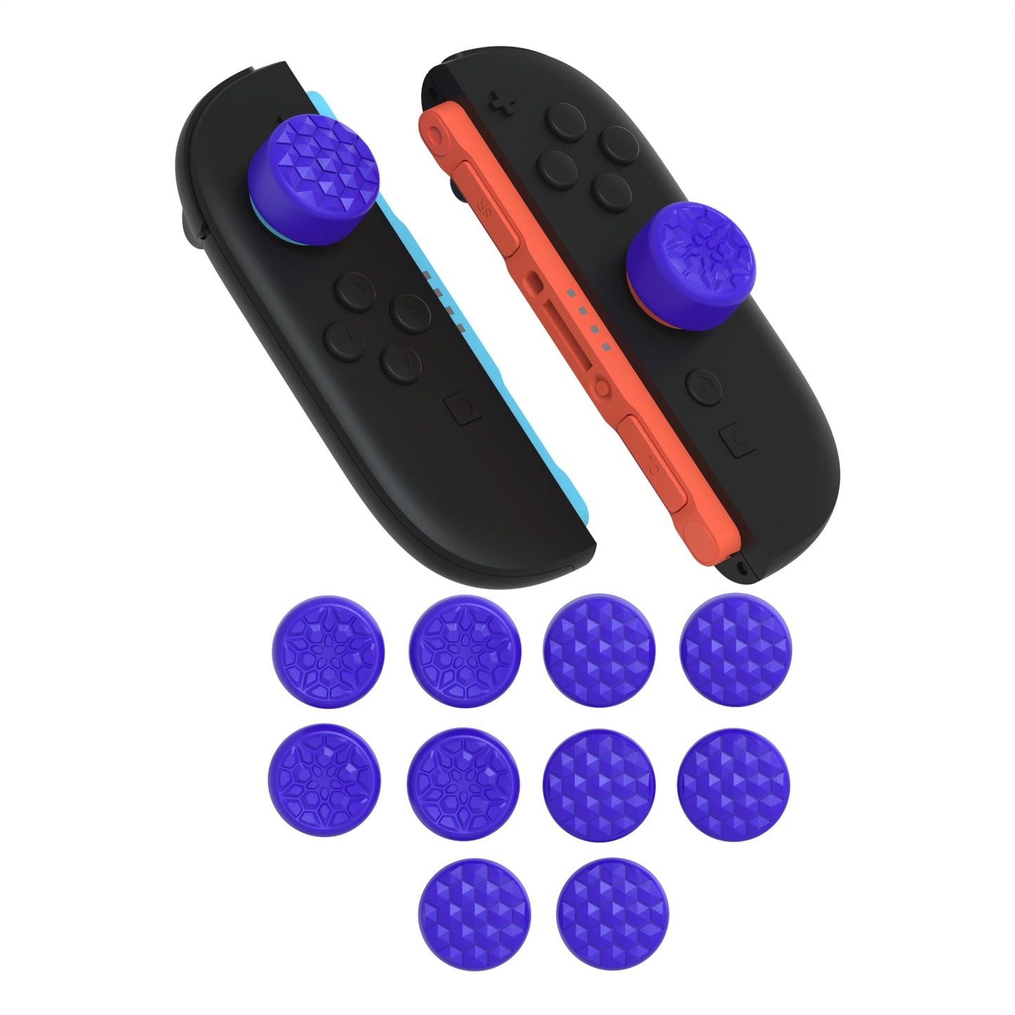 PlayVital QUANTUM Pro Ergonomic Thumbstick Grips for Nintendo Switch 2 (2025) with 3 Height Convex and Concave - Diamond Grain & Crack Bomb Design - Purple PlayVital