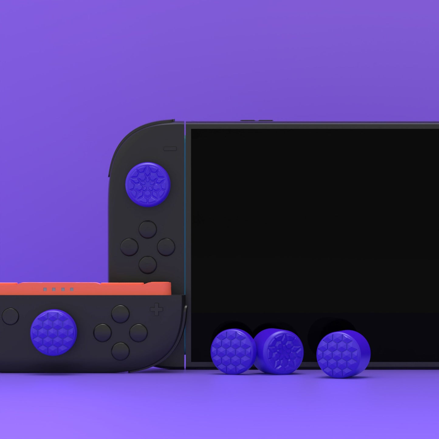 PlayVital QUANTUM Pro Ergonomic Thumbstick Grips for Nintendo Switch 2 (2025) with 3 Height Convex and Concave - Diamond Grain & Crack Bomb Design - Purple PlayVital
