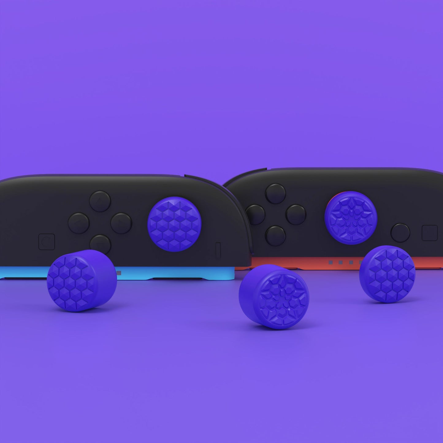 PlayVital QUANTUM Pro Ergonomic Thumbstick Grips for Nintendo Switch 2 (2025) with 3 Height Convex and Concave - Diamond Grain & Crack Bomb Design - Purple PlayVital