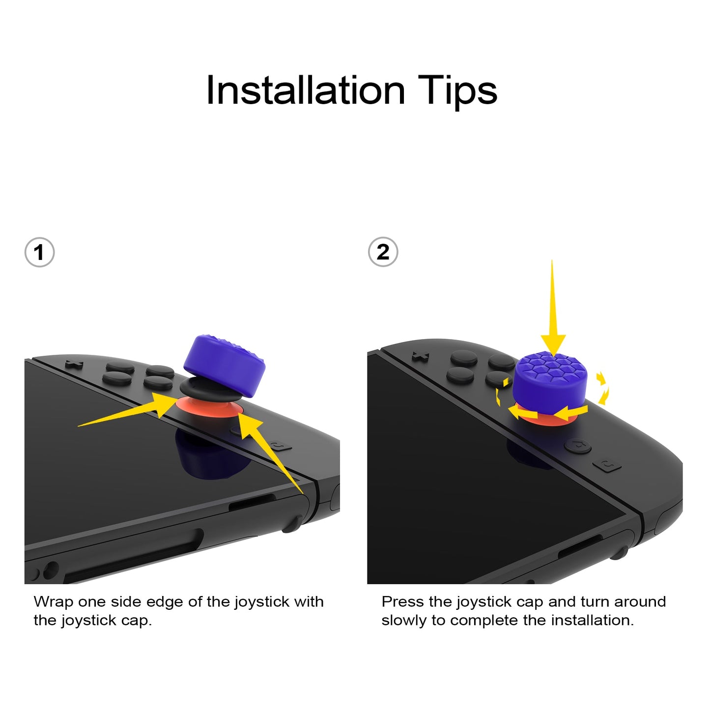 PlayVital QUANTUM Pro Ergonomic Thumbstick Grips for Nintendo Switch 2 (2025) with 3 Height Convex and Concave - Diamond Grain & Crack Bomb Design - Purple PlayVital