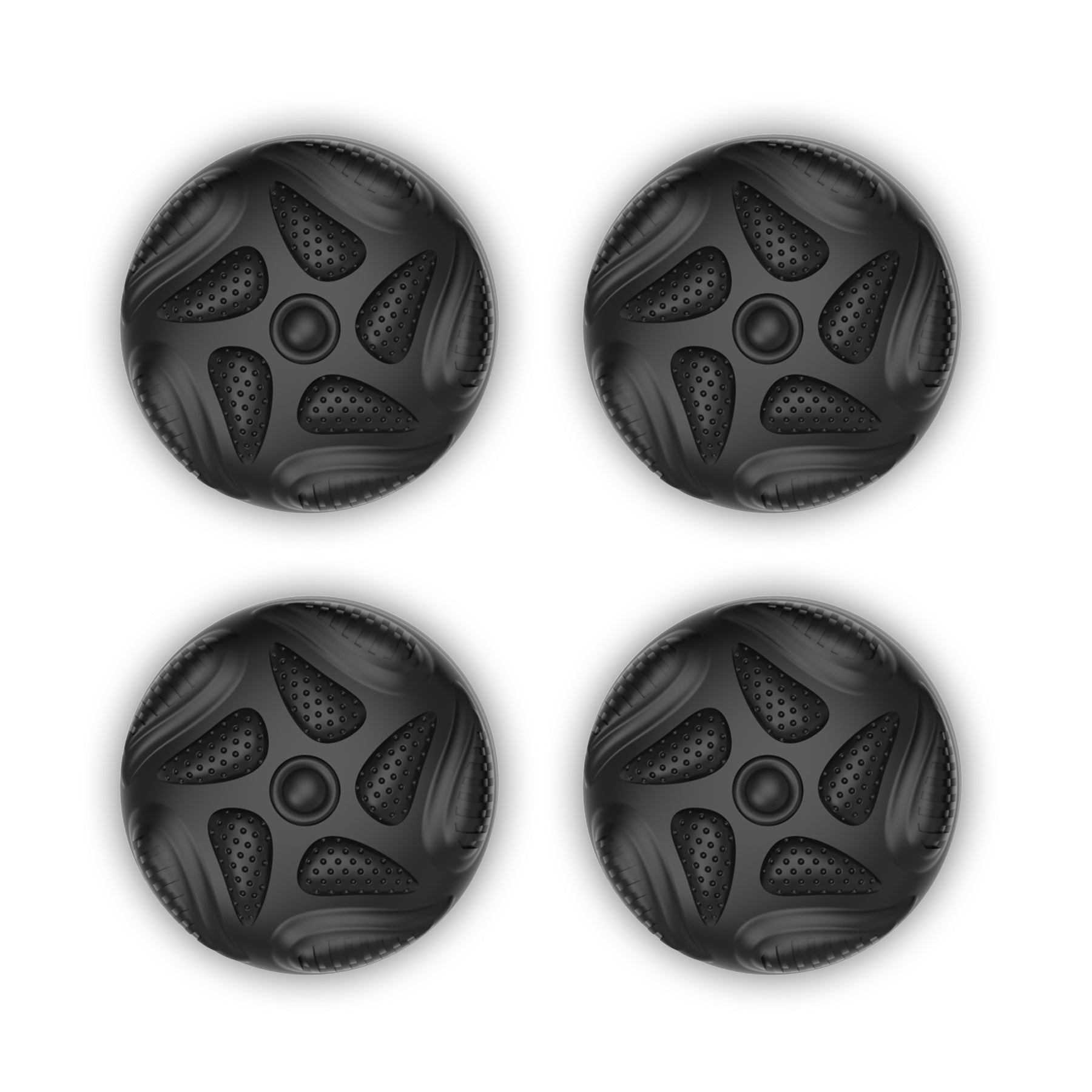 PlayVital Raindrop Texture Design Thumbs Cushion Caps Thumb Grips (4-Pack) for Switch 2, Anti-Slip Raindrop Texture Design Silicone Joystick Grip Cover for Nintendo Switch 2 Joycon - Black PlayVital
