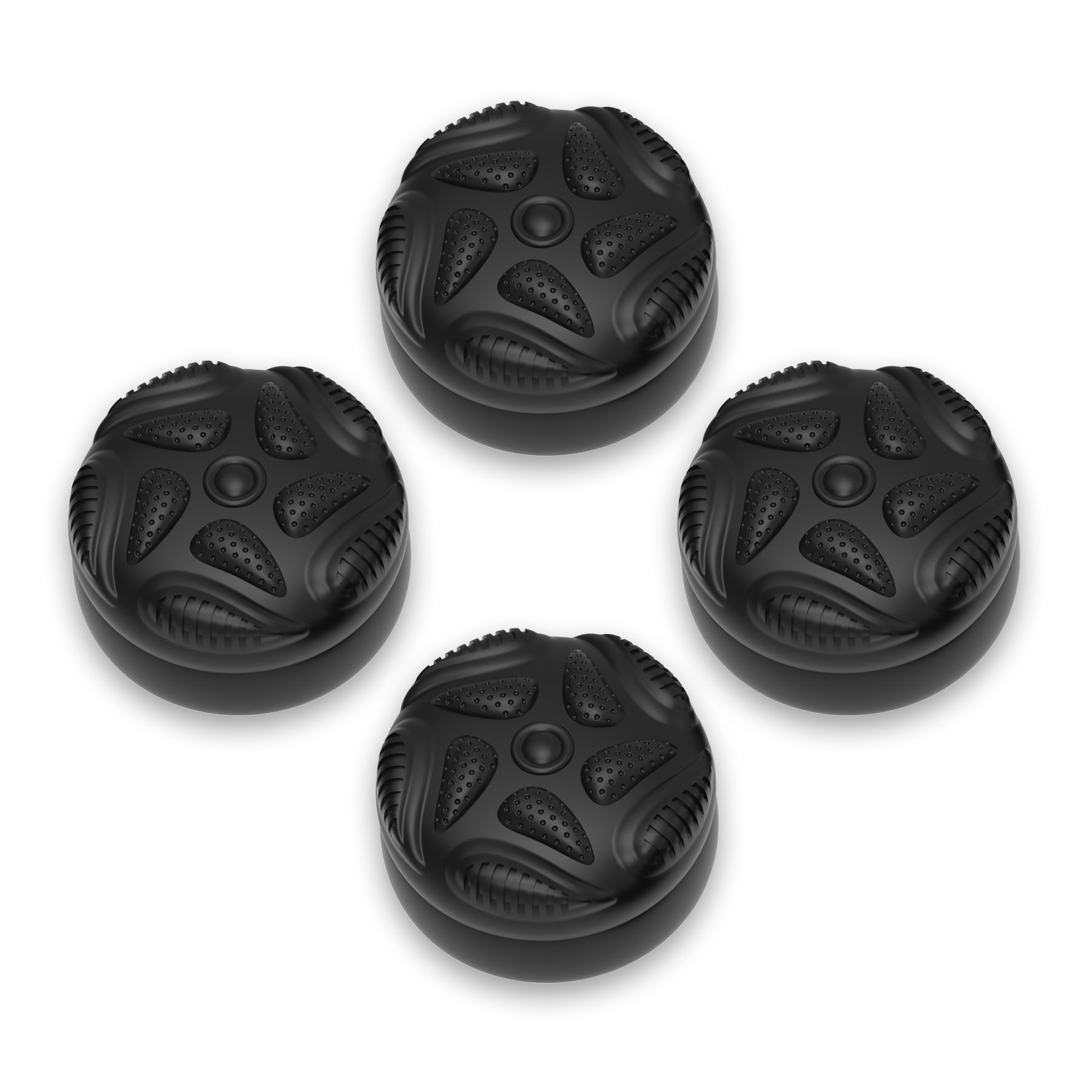 PlayVital Raindrop Texture Design Thumbs Cushion Caps Thumb Grips (4-Pack) for Switch 2, Anti-Slip Raindrop Texture Design Silicone Joystick Grip Cover for Nintendo Switch 2 Joycon - Black PlayVital