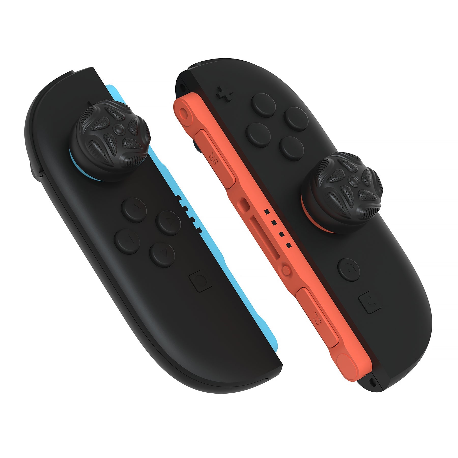 PlayVital Raindrop Texture Design Thumbs Cushion Caps Thumb Grips (4-Pack) for Switch 2, Anti-Slip Raindrop Texture Design Silicone Joystick Grip Cover for Nintendo Switch 2 Joycon - Black PlayVital