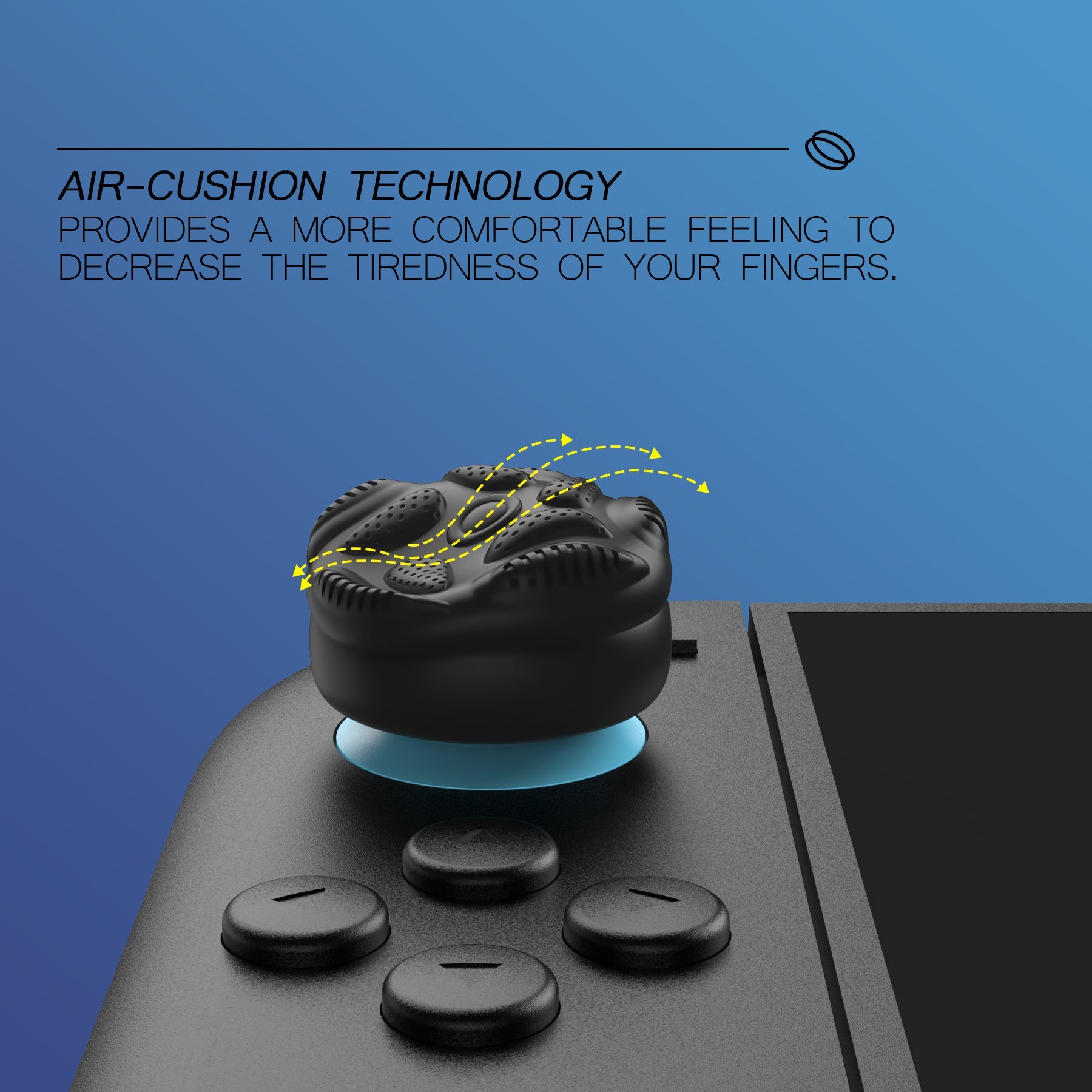 PlayVital Raindrop Texture Design Thumbs Cushion Caps Thumb Grips (4-Pack) for Switch 2, Anti-Slip Raindrop Texture Design Silicone Joystick Grip Cover for Nintendo Switch 2 Joycon - Black PlayVital