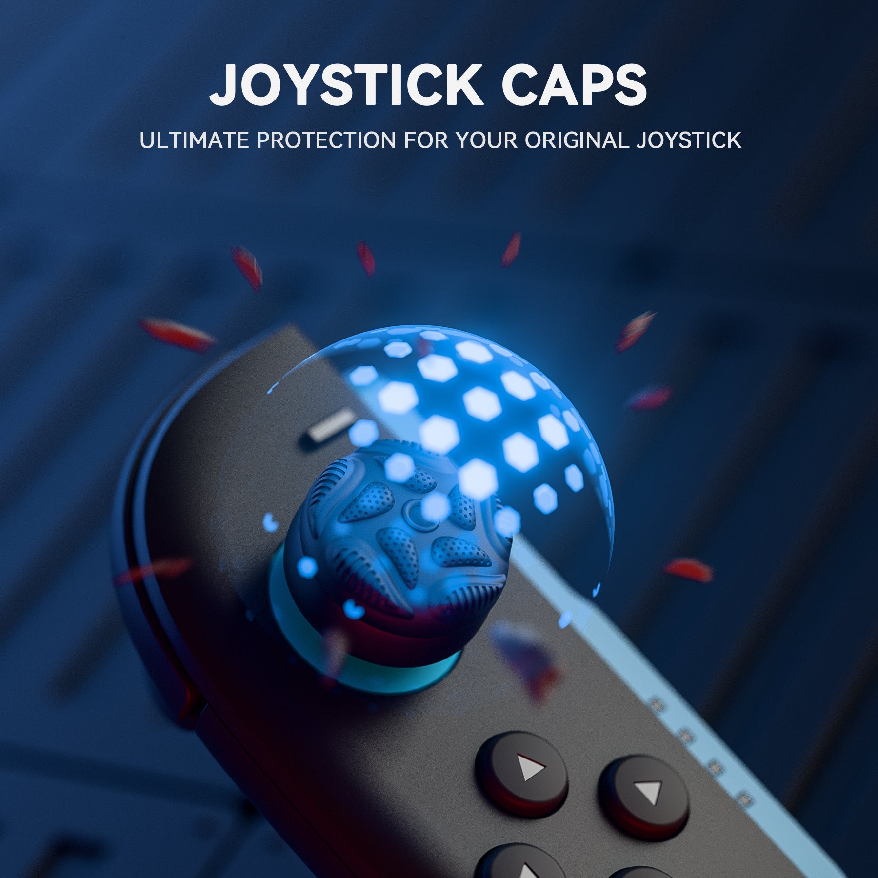 PlayVital Raindrop Texture Design Thumbs Cushion Caps Thumb Grips (4-Pack) for Switch 2, Anti-Slip Raindrop Texture Design Silicone Joystick Grip Cover for Nintendo Switch 2 Joycon - Black PlayVital