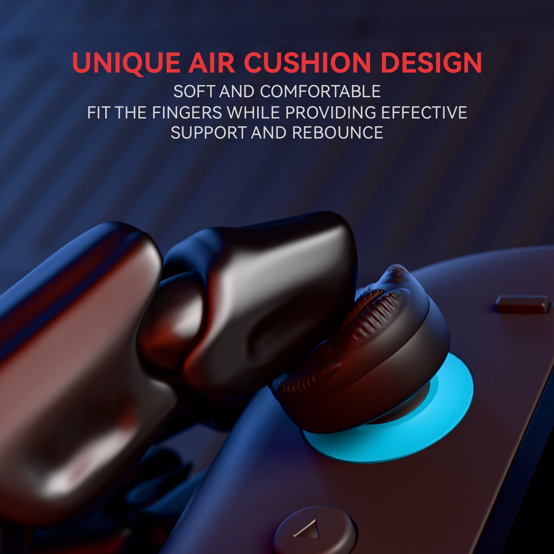 PlayVital Raindrop Texture Design Thumbs Cushion Caps Thumb Grips (4-Pack) for Switch 2, Anti-Slip Raindrop Texture Design Silicone Joystick Grip Cover for Nintendo Switch 2 Joycon - Black PlayVital