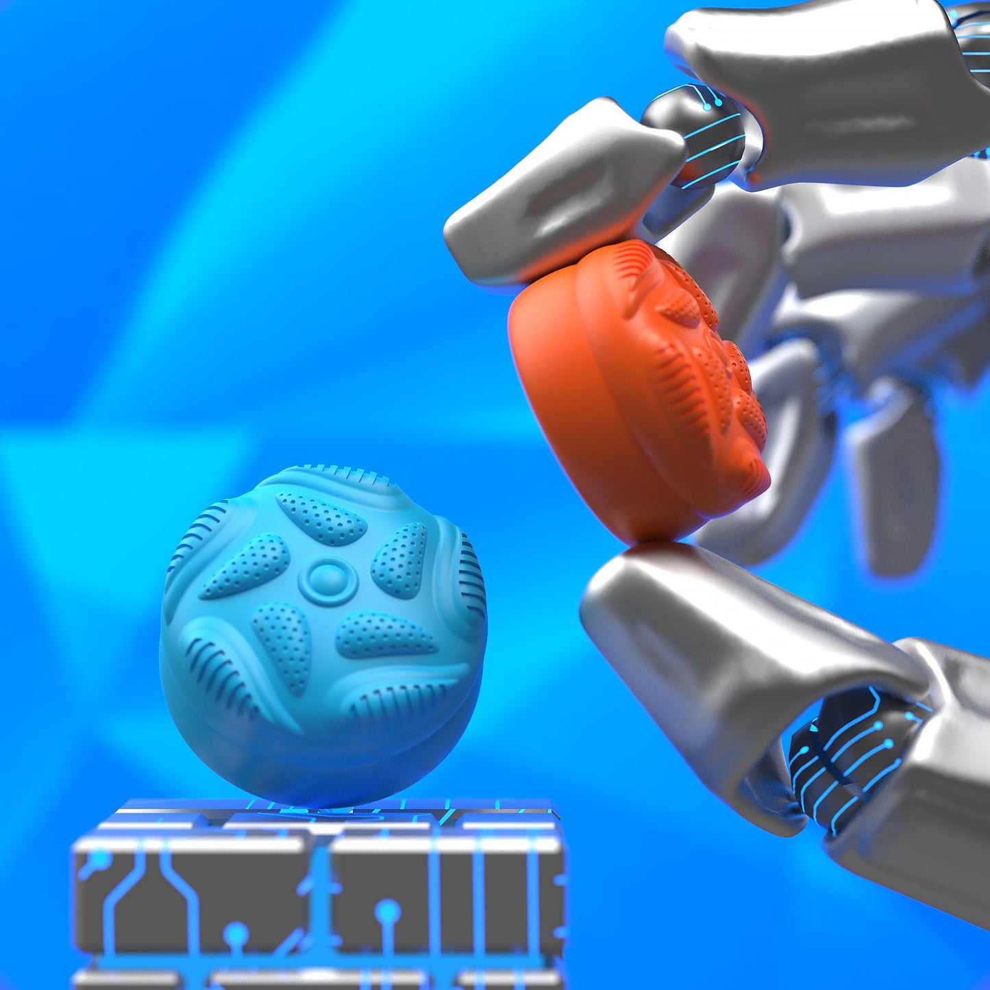 PlayVital Raindrop Texture Design Thumbs Cushion Caps Thumb Grips (4-Pack) for Switch 2, Anti-Slip Raindrop Texture Design Silicone Joystick Grip Cover for Nintendo Switch 2 Joycon - Blue & Orange PlayVital