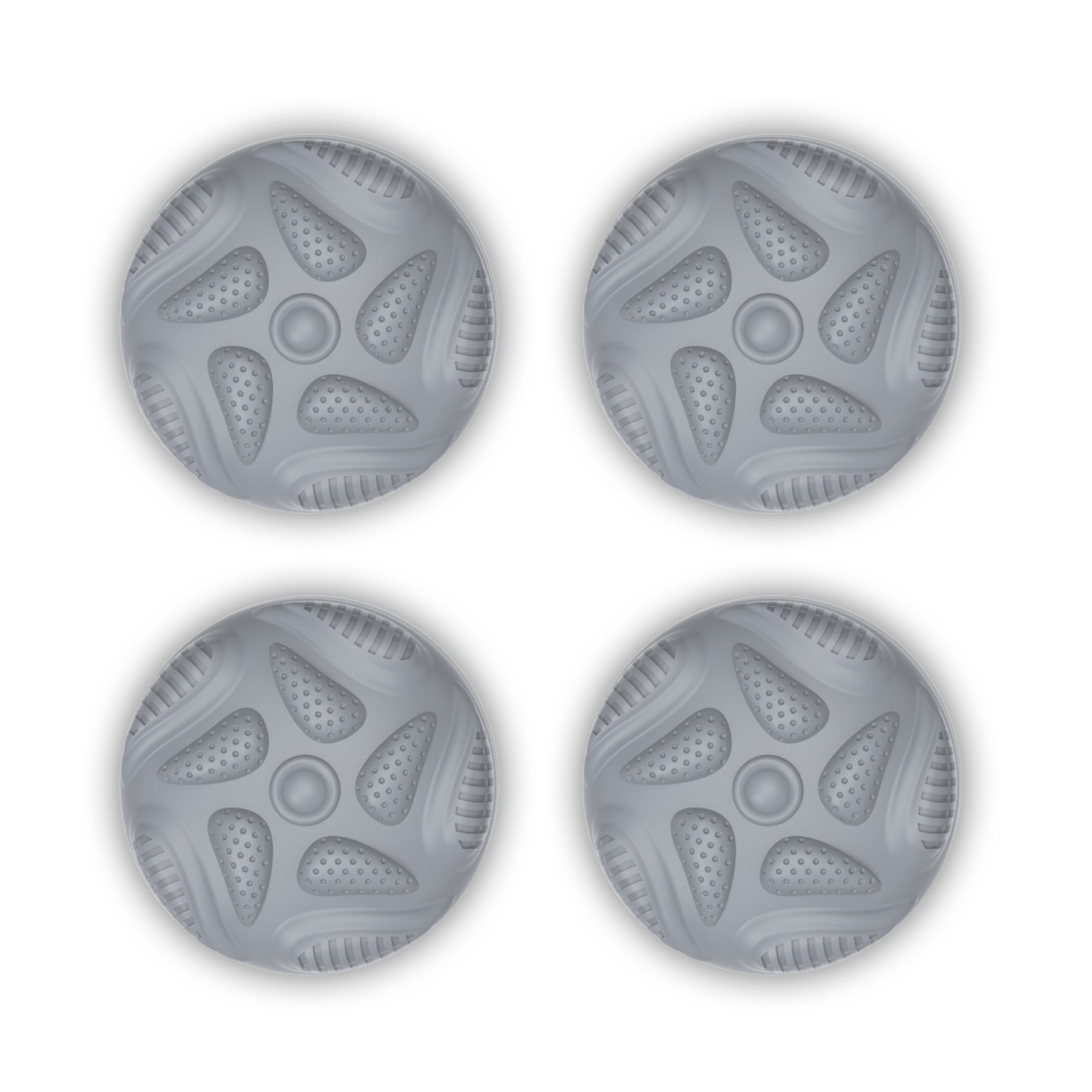 PlayVital Raindrop Texture Design Thumbs Cushion Caps Thumb Grips (4-Pack) for Switch 2, Anti-Slip Raindrop Texture Design Silicone Joystick Grip Cover for Nintendo Switch 2 Joycon - New Hope Gray PlayVital