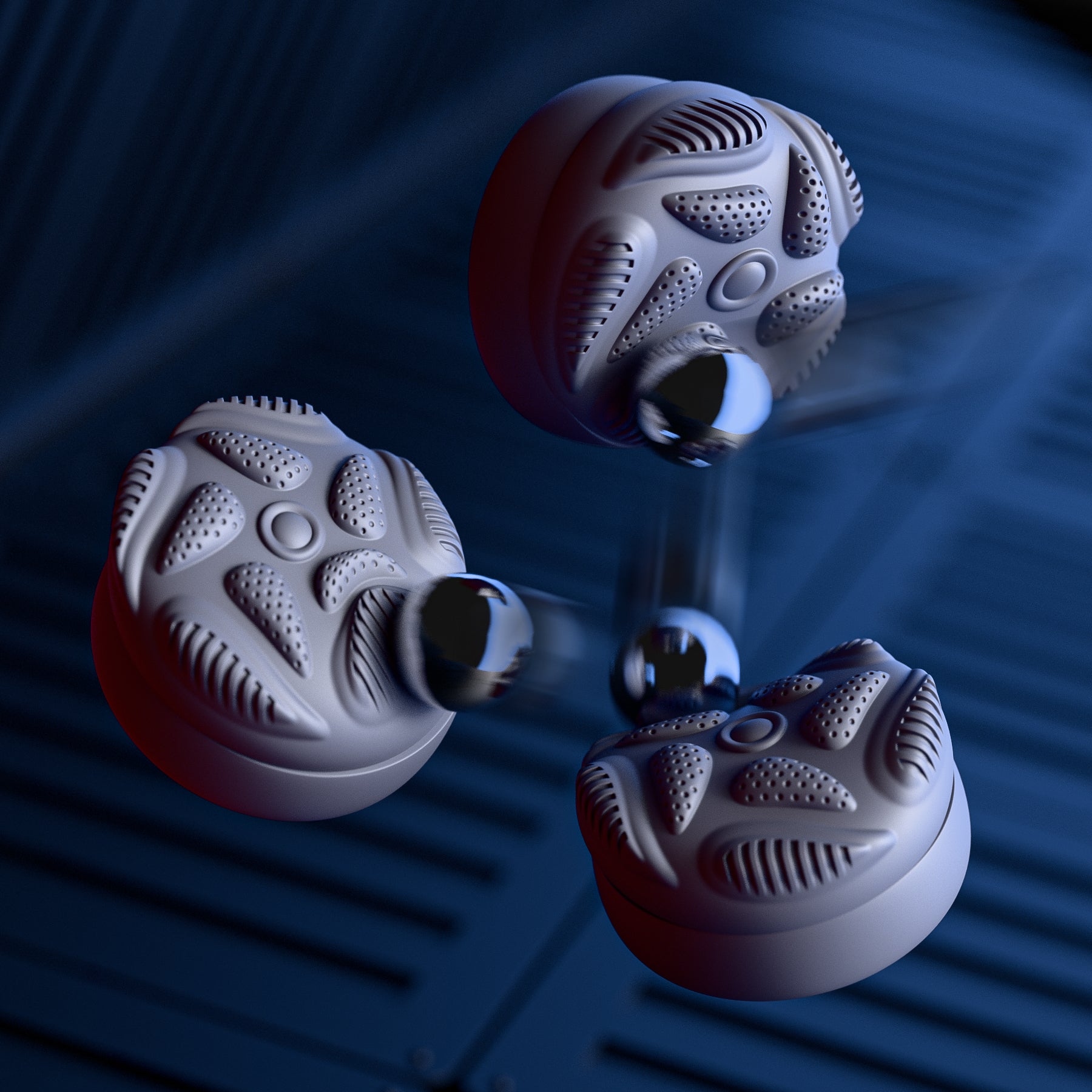 PlayVital Raindrop Texture Design Thumbs Cushion Caps Thumb Grips (4-Pack) for Switch 2, Anti-Slip Raindrop Texture Design Silicone Joystick Grip Cover for Nintendo Switch 2 Joycon - New Hope Gray PlayVital