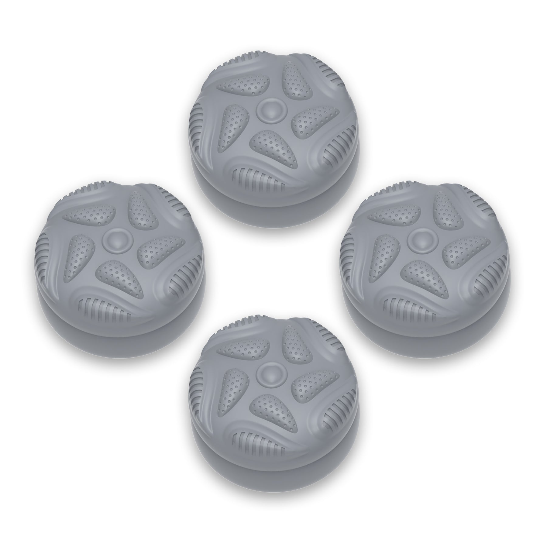 PlayVital Raindrop Texture Design Thumbs Cushion Caps Thumb Grips (4-Pack) for Switch 2, Anti-Slip Raindrop Texture Design Silicone Joystick Grip Cover for Nintendo Switch 2 Joycon - New Hope Gray PlayVital