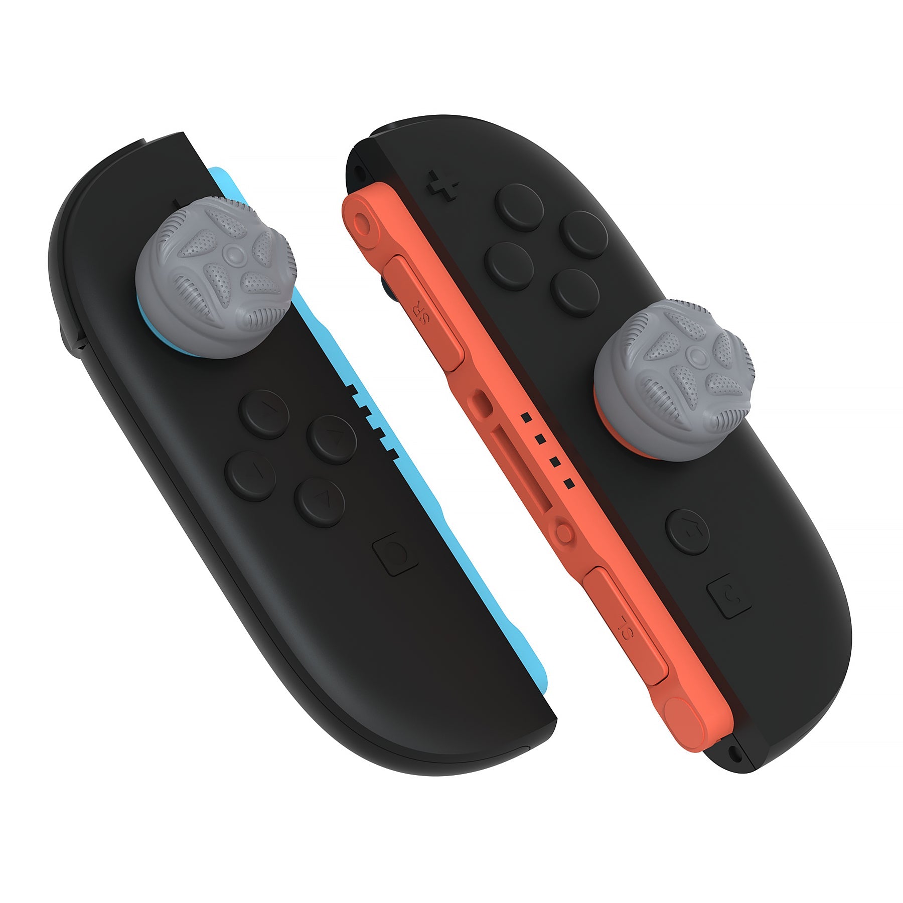 PlayVital Raindrop Texture Design Thumbs Cushion Caps Thumb Grips (4-Pack) for Switch 2, Anti-Slip Raindrop Texture Design Silicone Joystick Grip Cover for Nintendo Switch 2 Joycon - New Hope Gray PlayVital
