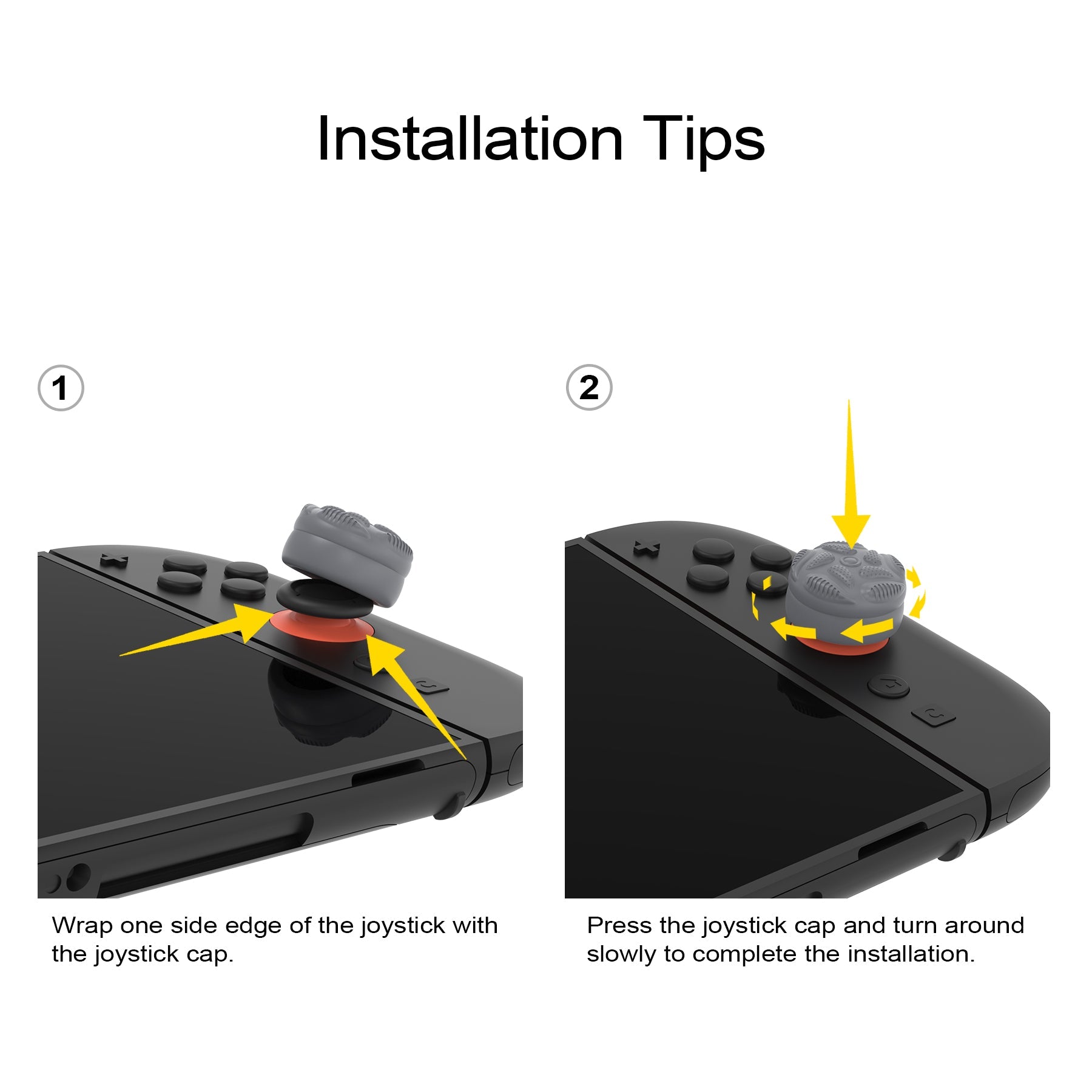 PlayVital Raindrop Texture Design Thumbs Cushion Caps Thumb Grips (4-Pack) for Switch 2, Anti-Slip Raindrop Texture Design Silicone Joystick Grip Cover for Nintendo Switch 2 Joycon - New Hope Gray PlayVital