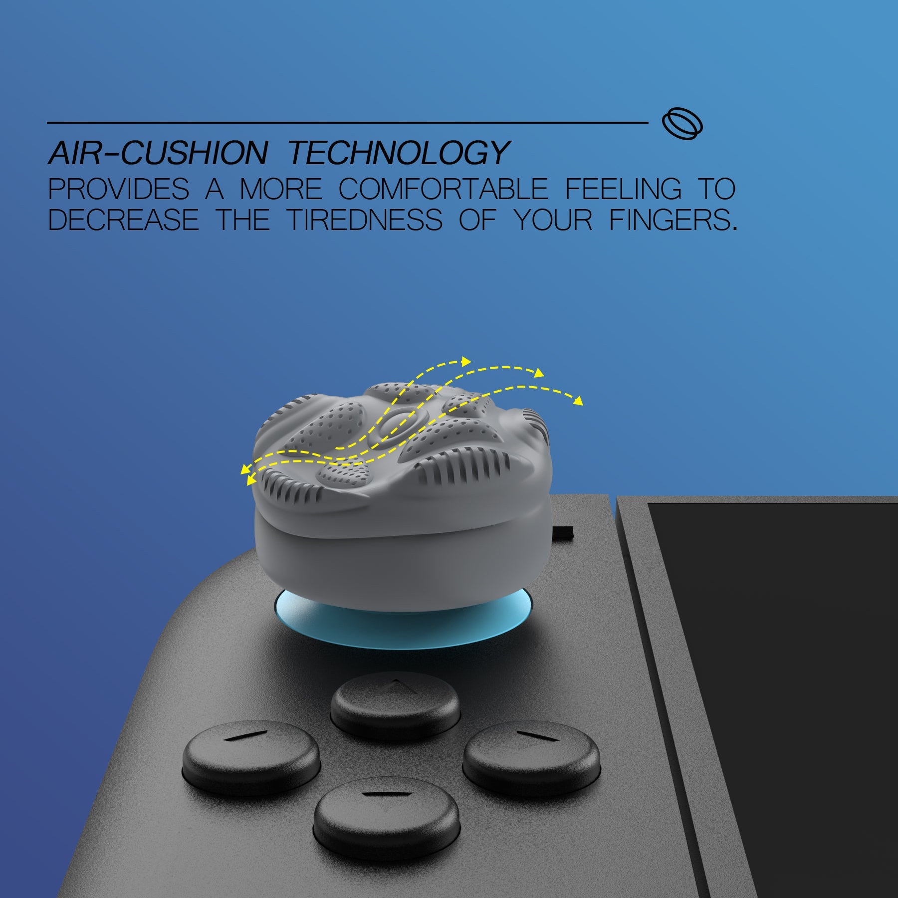 PlayVital Raindrop Texture Design Thumbs Cushion Caps Thumb Grips (4-Pack) for Switch 2, Anti-Slip Raindrop Texture Design Silicone Joystick Grip Cover for Nintendo Switch 2 Joycon - New Hope Gray PlayVital