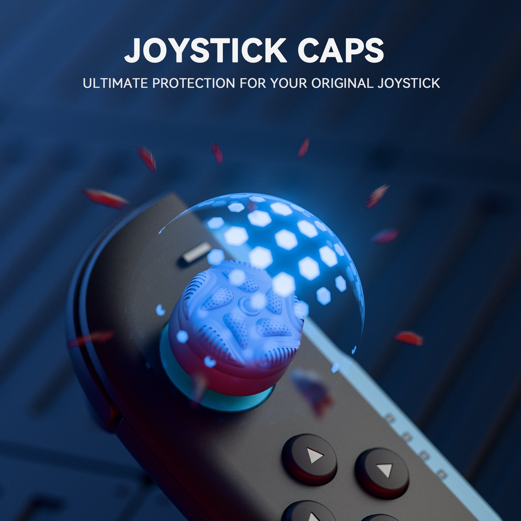 PlayVital Raindrop Texture Design Thumbs Cushion Caps Thumb Grips (4-Pack) for Switch 2, Anti-Slip Raindrop Texture Design Silicone Joystick Grip Cover for Nintendo Switch 2 Joycon - New Hope Gray PlayVital