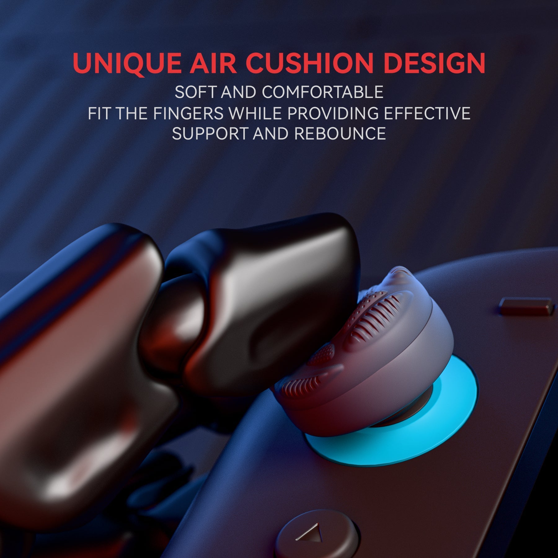 PlayVital Raindrop Texture Design Thumbs Cushion Caps Thumb Grips (4-Pack) for Switch 2, Anti-Slip Raindrop Texture Design Silicone Joystick Grip Cover for Nintendo Switch 2 Joycon - New Hope Gray PlayVital