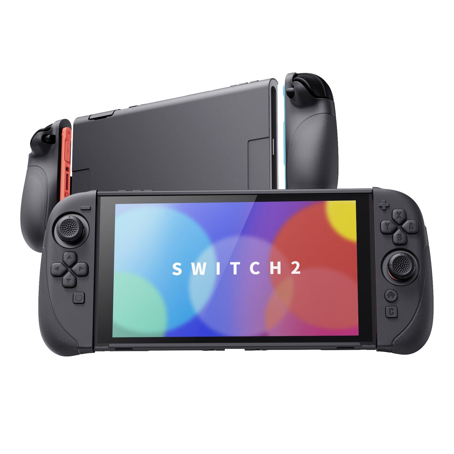 PlayVital Ranger Silicone Grip with Hard Console Cover for Nintendo Switch 2, Protective Case with Folding Stand & Thumb Grips Caps for Nintendo Switch 2 (2025) - Black PlayVital