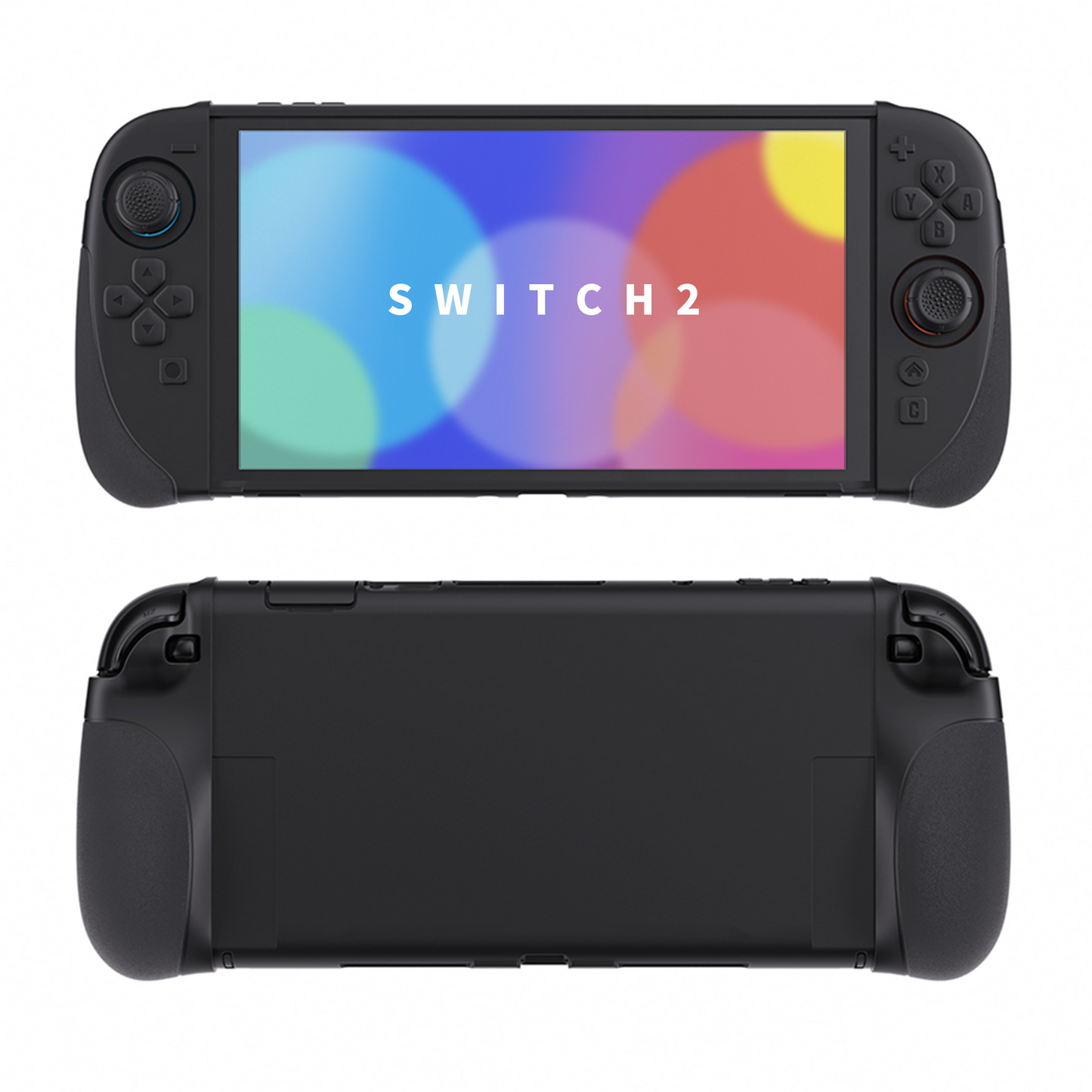 PlayVital Ranger Silicone Grip with Hard Console Cover for Nintendo Switch 2, Protective Case with Folding Stand & Thumb Grips Caps for Nintendo Switch 2 (2025) - Black PlayVital