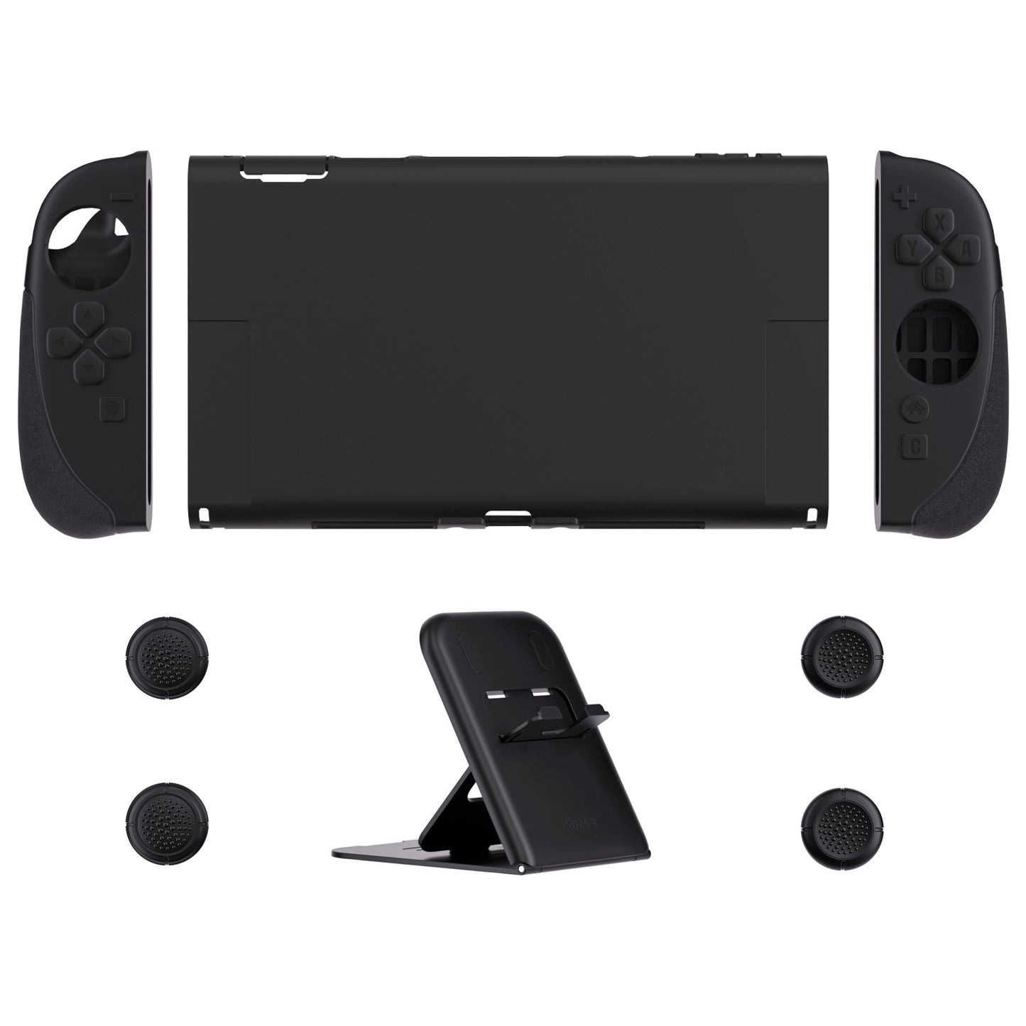 PlayVital Ranger Silicone Grip with Hard Console Cover for Nintendo Switch 2, Protective Case with Folding Stand & Thumb Grips Caps for Nintendo Switch 2 (2025) - Black PlayVital