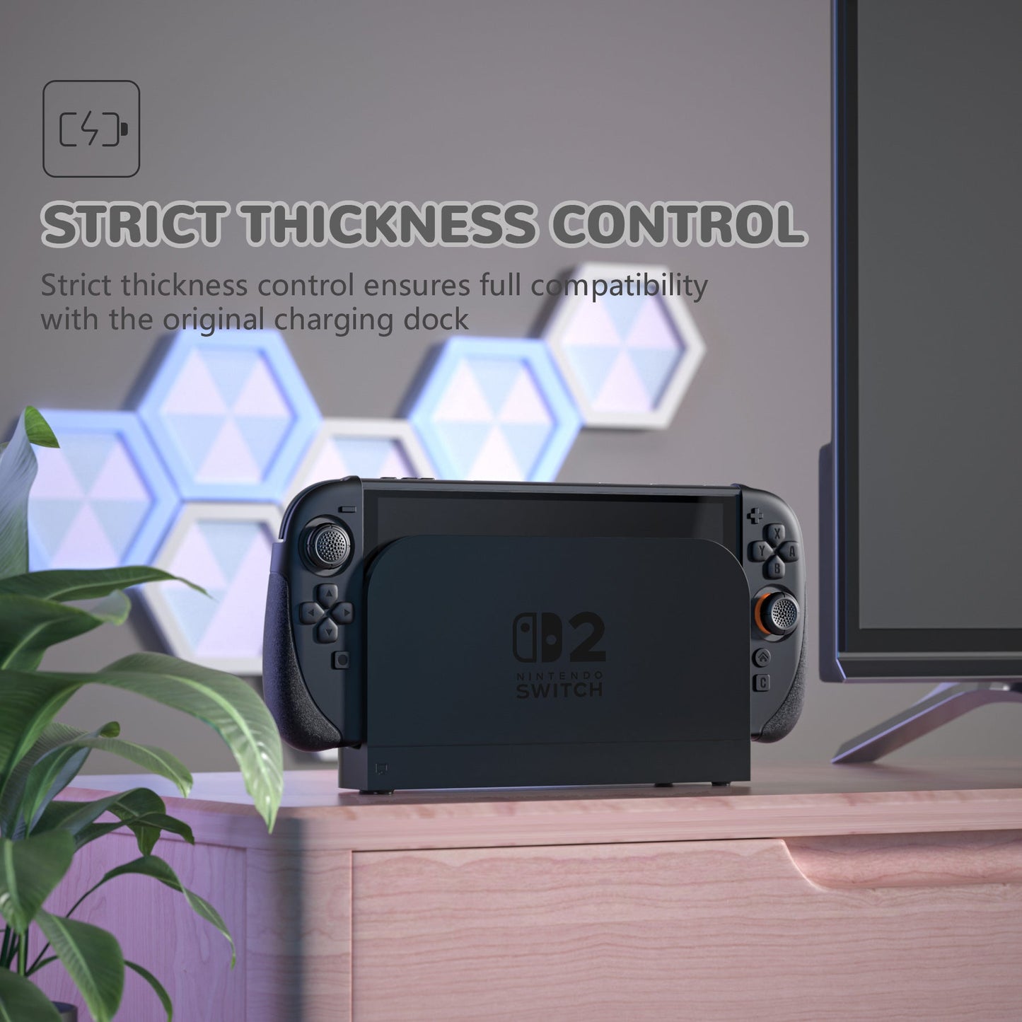 PlayVital Ranger Silicone Grip with Hard Console Cover for Nintendo Switch 2, Protective Case with Folding Stand & Thumb Grips Caps for Nintendo Switch 2 (2025) - Black PlayVital