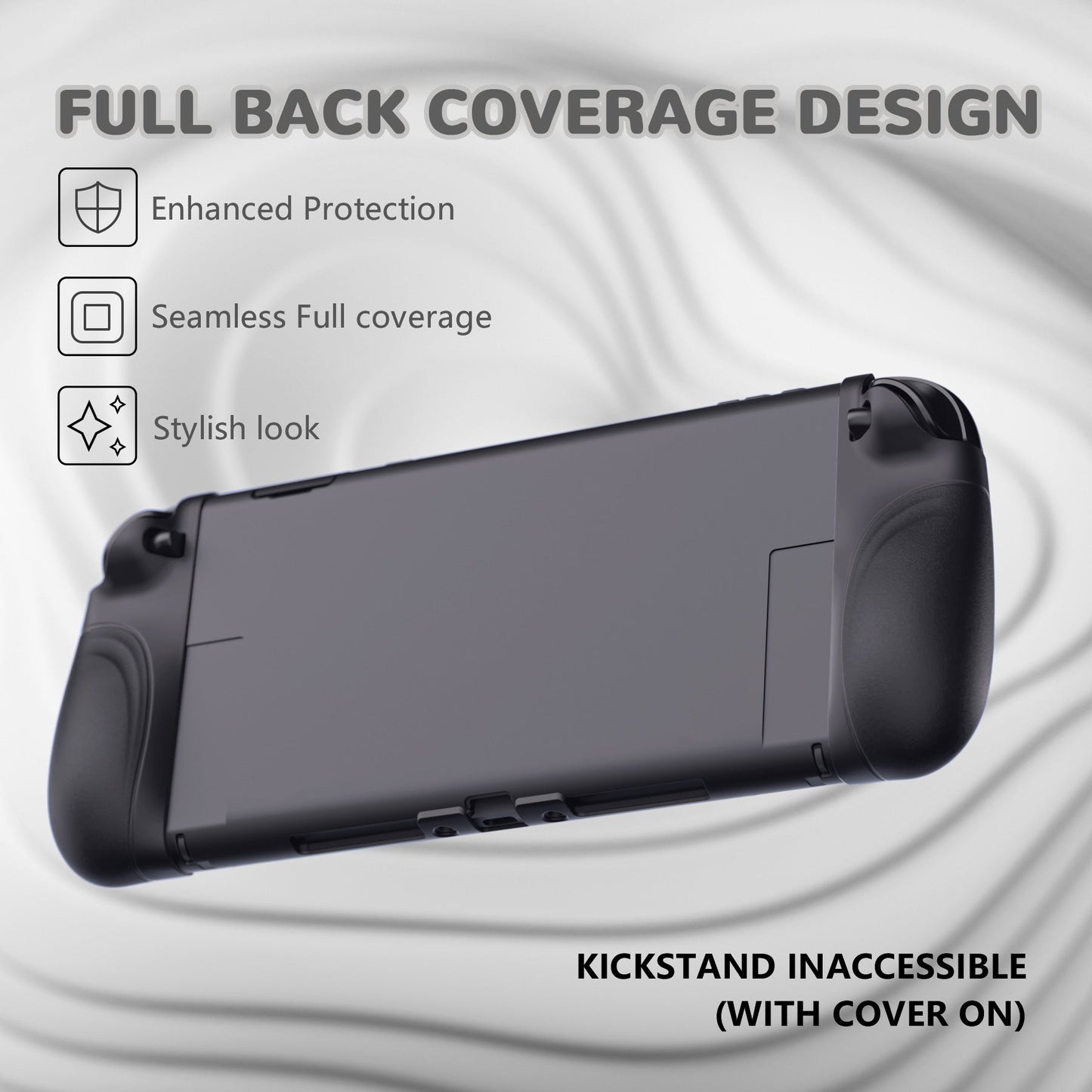 PlayVital Ranger Silicone Grip with Hard Console Cover for Nintendo Switch 2, Protective Case with Folding Stand & Thumb Grips Caps for Nintendo Switch 2 (2025) - Black PlayVital