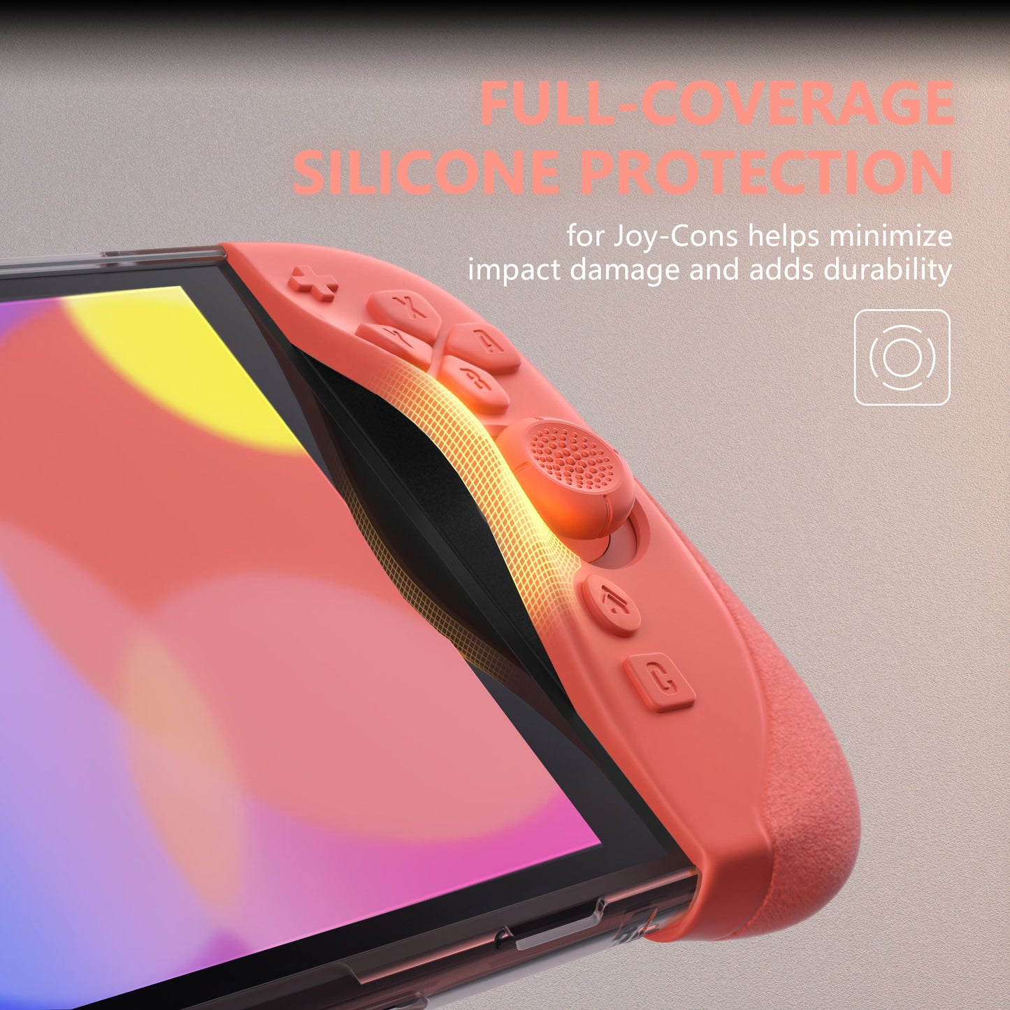 PlayVital Ranger Silicone Grip with Hard Console Cover for Nintendo Switch 2, Protective Case with Folding Stand & Thumb Grips Caps for for Nintendo Switch 2 (2025) - Clear White PlayVital