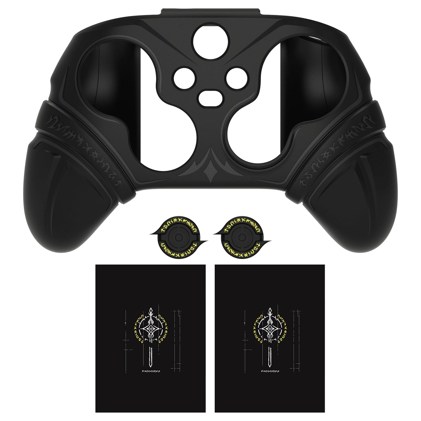 PlayVital Runes Edition Silicone Controller Cover with Thumbstick Cap & Sticker for Xbox Series X/S Controller & Xbox Core Wireless Controller - Black PlayVital