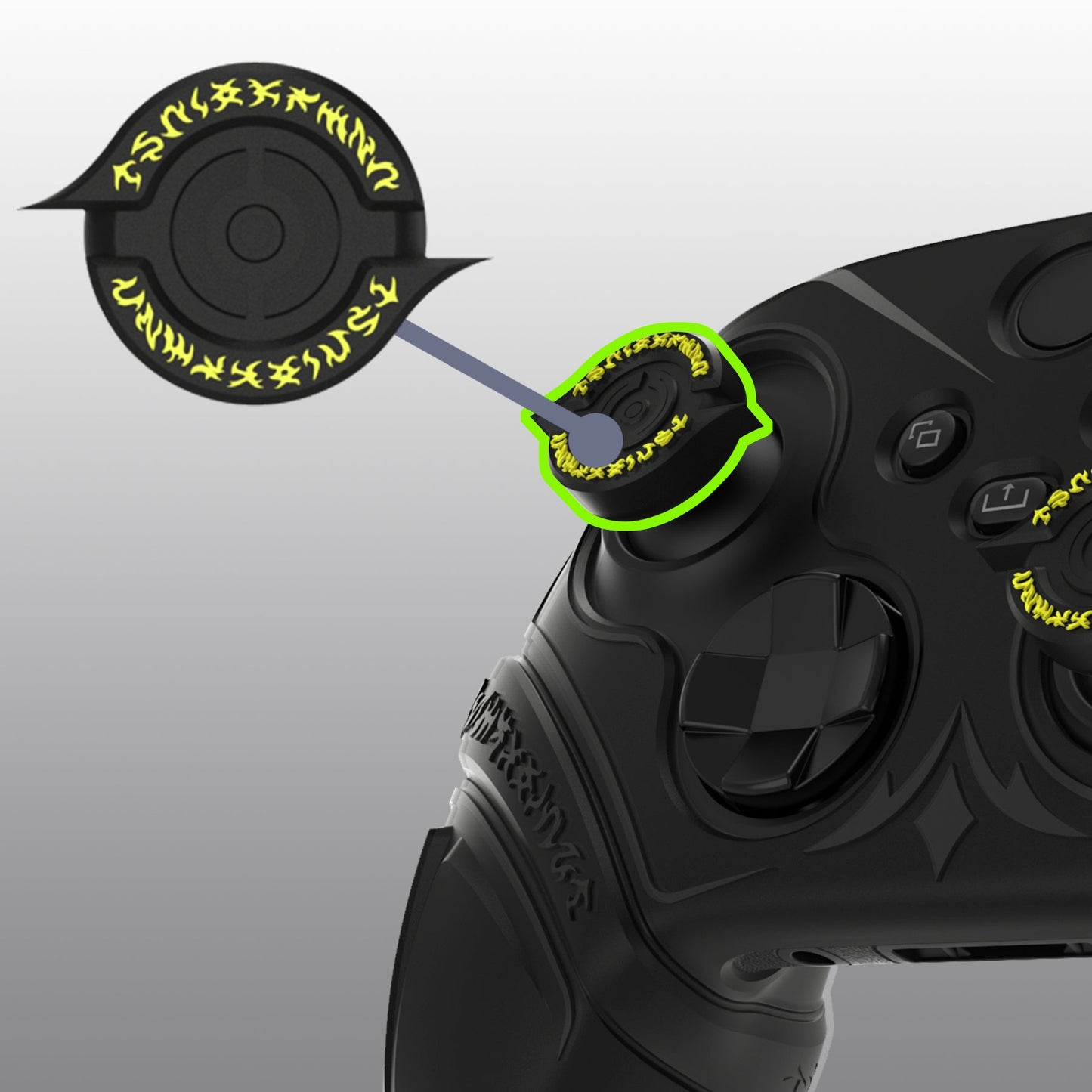 PlayVital Runes Edition Silicone Controller Cover with Thumbstick Cap & Sticker for Xbox Series X/S Controller & Xbox Core Wireless Controller - Black PlayVital