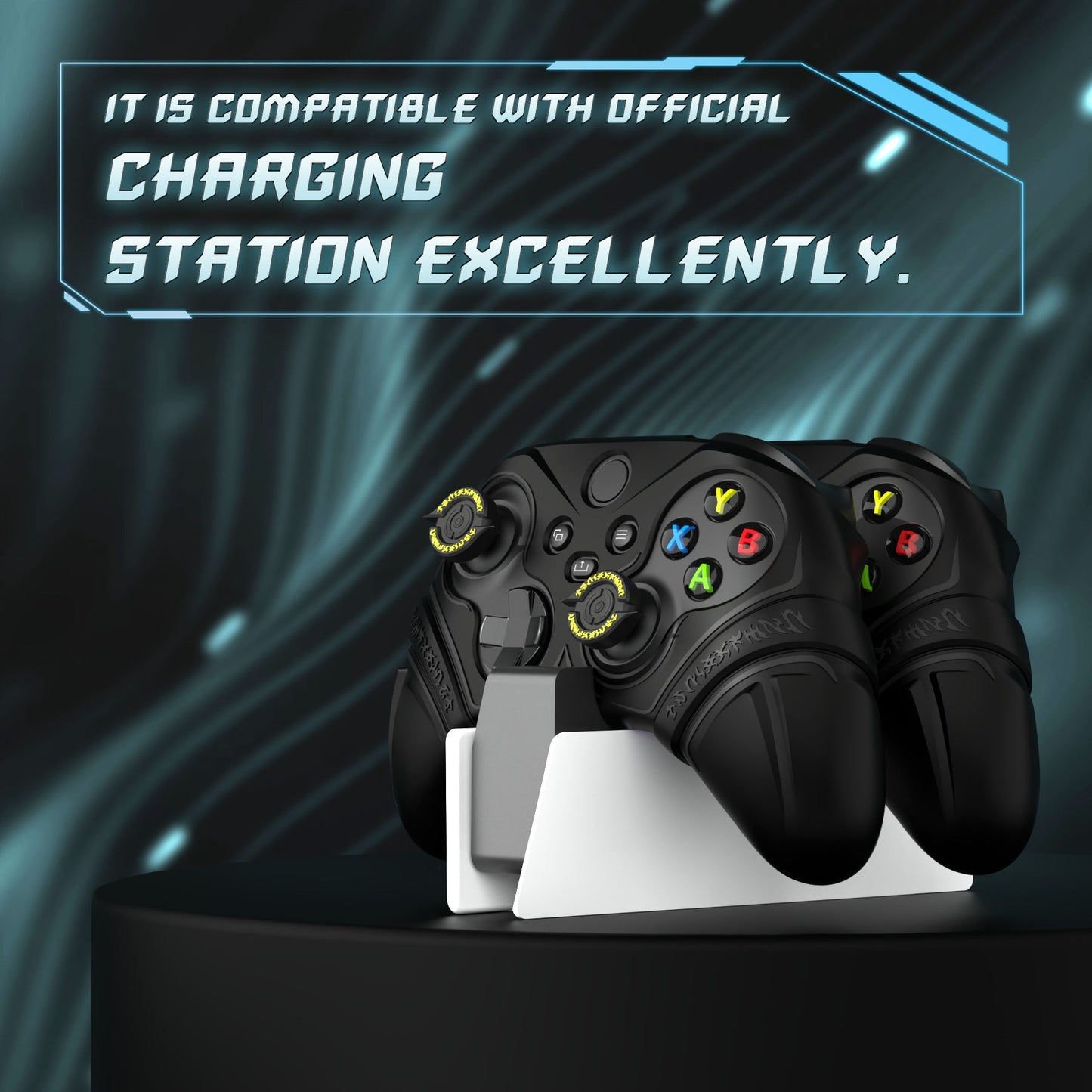 PlayVital Runes Edition Silicone Controller Cover with Thumbstick Cap & Sticker for Xbox Series X/S Controller & Xbox Core Wireless Controller - Black PlayVital