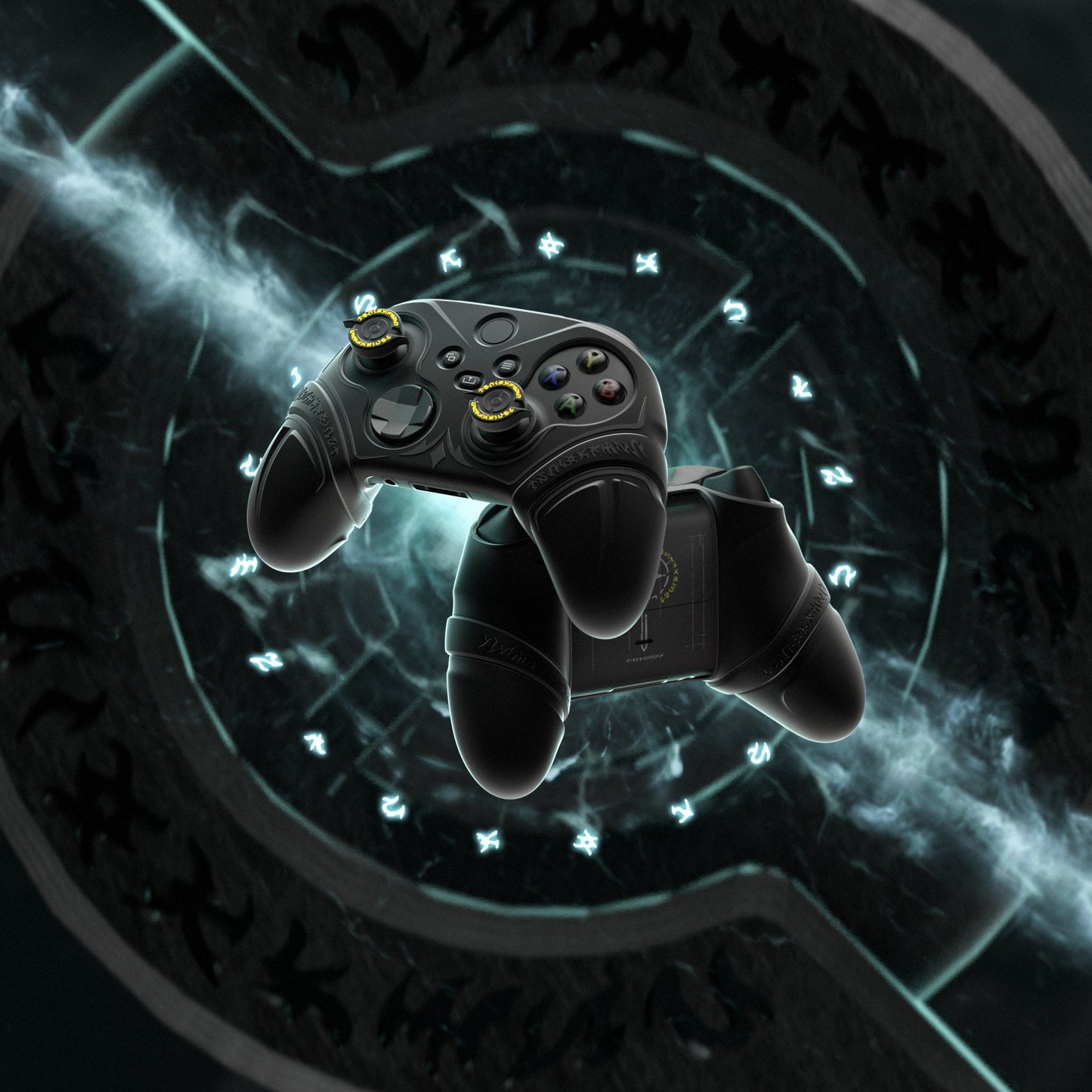 PlayVital Runes Edition Silicone Controller Cover with Thumbstick Cap & Sticker for Xbox Series X/S Controller & Xbox Core Wireless Controller - Black PlayVital