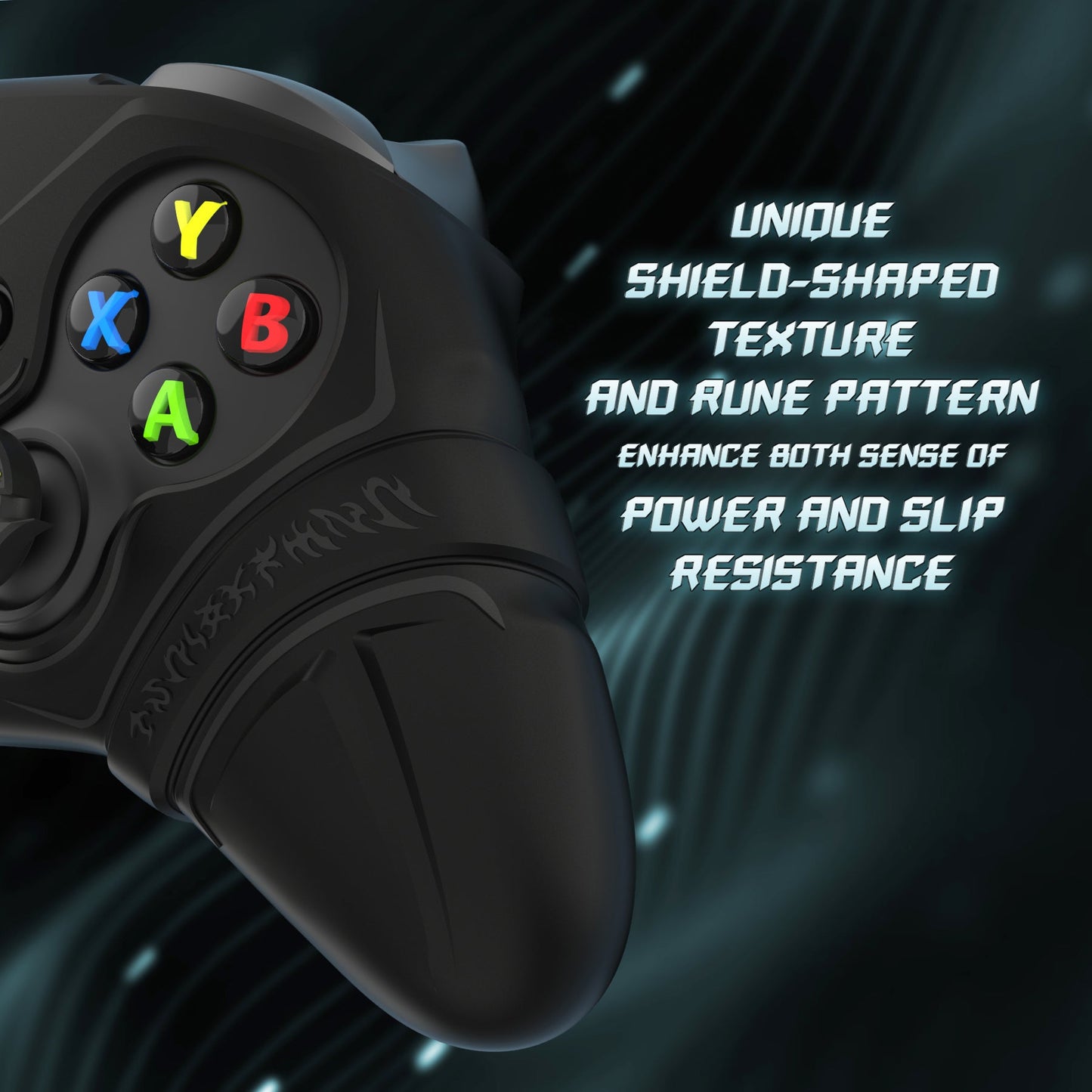 PlayVital Runes Edition Silicone Controller Cover with Thumbstick Cap & Sticker for Xbox Series X/S Controller & Xbox Core Wireless Controller - Black PlayVital