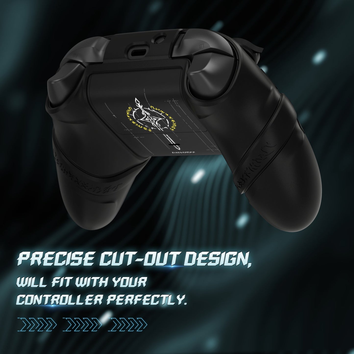 PlayVital Runes Edition Silicone Controller Cover with Thumbstick Cap & Sticker for Xbox Series X/S Controller & Xbox Core Wireless Controller - Black PlayVital