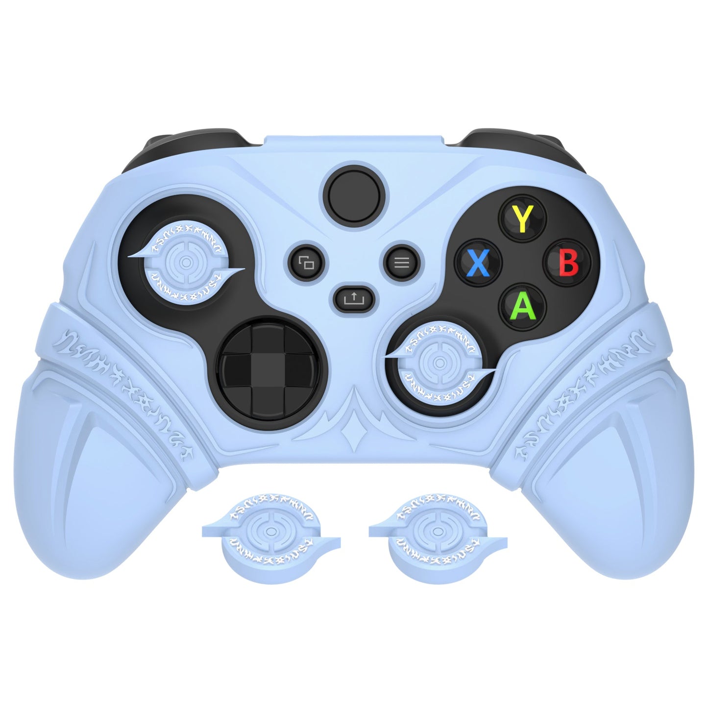 PlayVital Runes Edition Silicone Controller Cover with Thumbstick Cap & Sticker for Xbox Series X/S Controller & Xbox Core Wireless Controller - Blue PlayVital