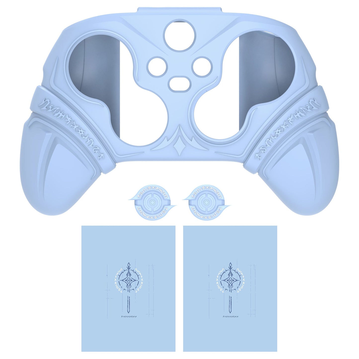PlayVital Runes Edition Silicone Controller Cover with Thumbstick Cap & Sticker for Xbox Series X/S Controller & Xbox Core Wireless Controller - Blue PlayVital