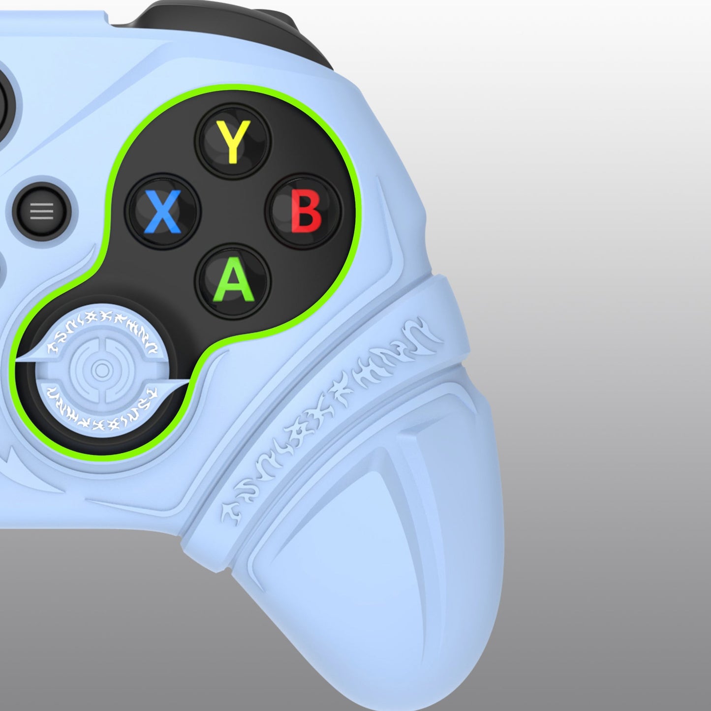 PlayVital Runes Edition Silicone Controller Cover with Thumbstick Cap & Sticker for Xbox Series X/S Controller & Xbox Core Wireless Controller - Blue PlayVital