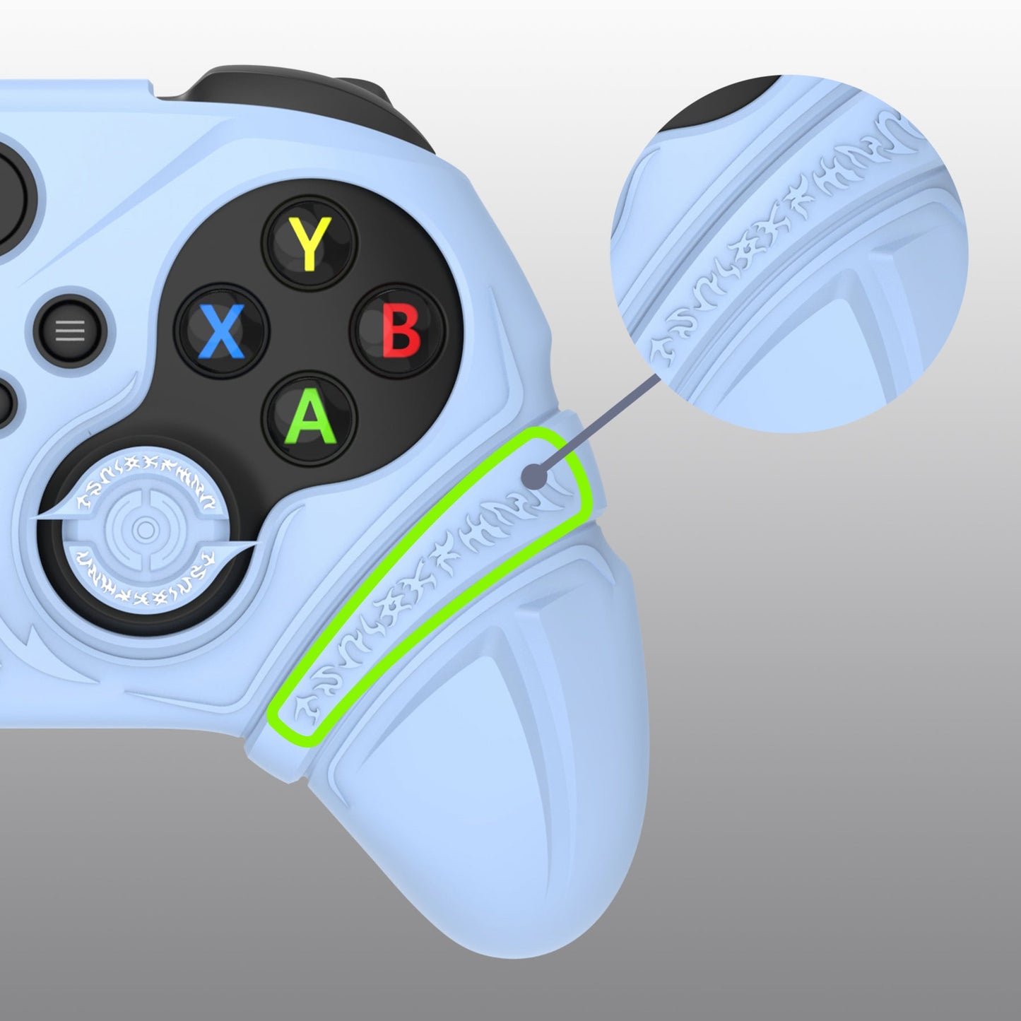 PlayVital Runes Edition Silicone Controller Cover with Thumbstick Cap & Sticker for Xbox Series X/S Controller & Xbox Core Wireless Controller - Blue PlayVital