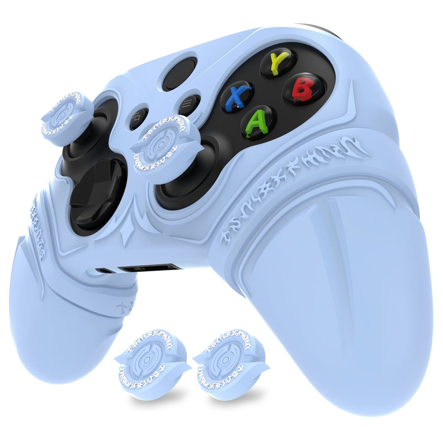 PlayVital Runes Edition Silicone Controller Cover with Thumbstick Cap & Sticker for Xbox Series X/S Controller & Xbox Core Wireless Controller - Blue PlayVital