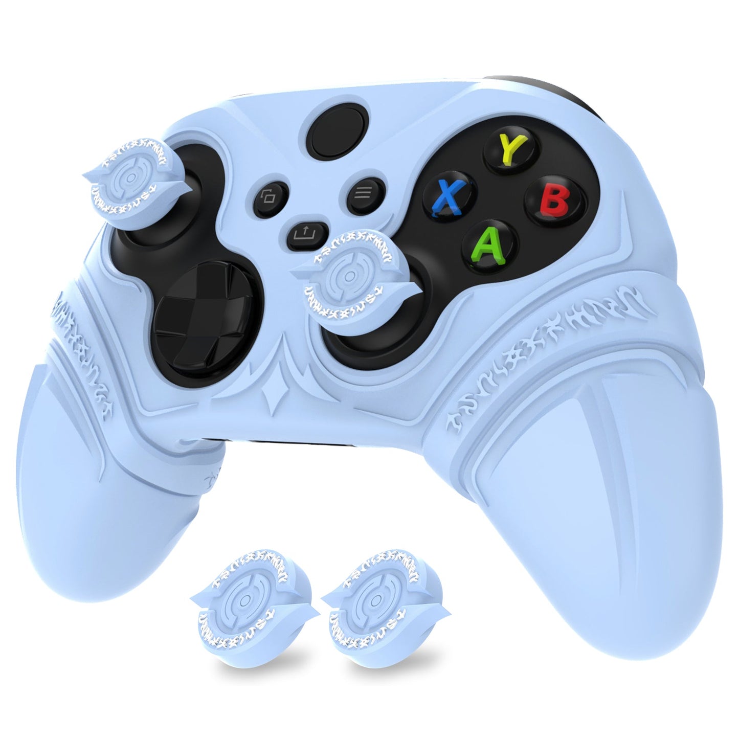 PlayVital Runes Edition Silicone Controller Cover with Thumbstick Cap & Sticker for Xbox Series X/S Controller & Xbox Core Wireless Controller - Blue PlayVital