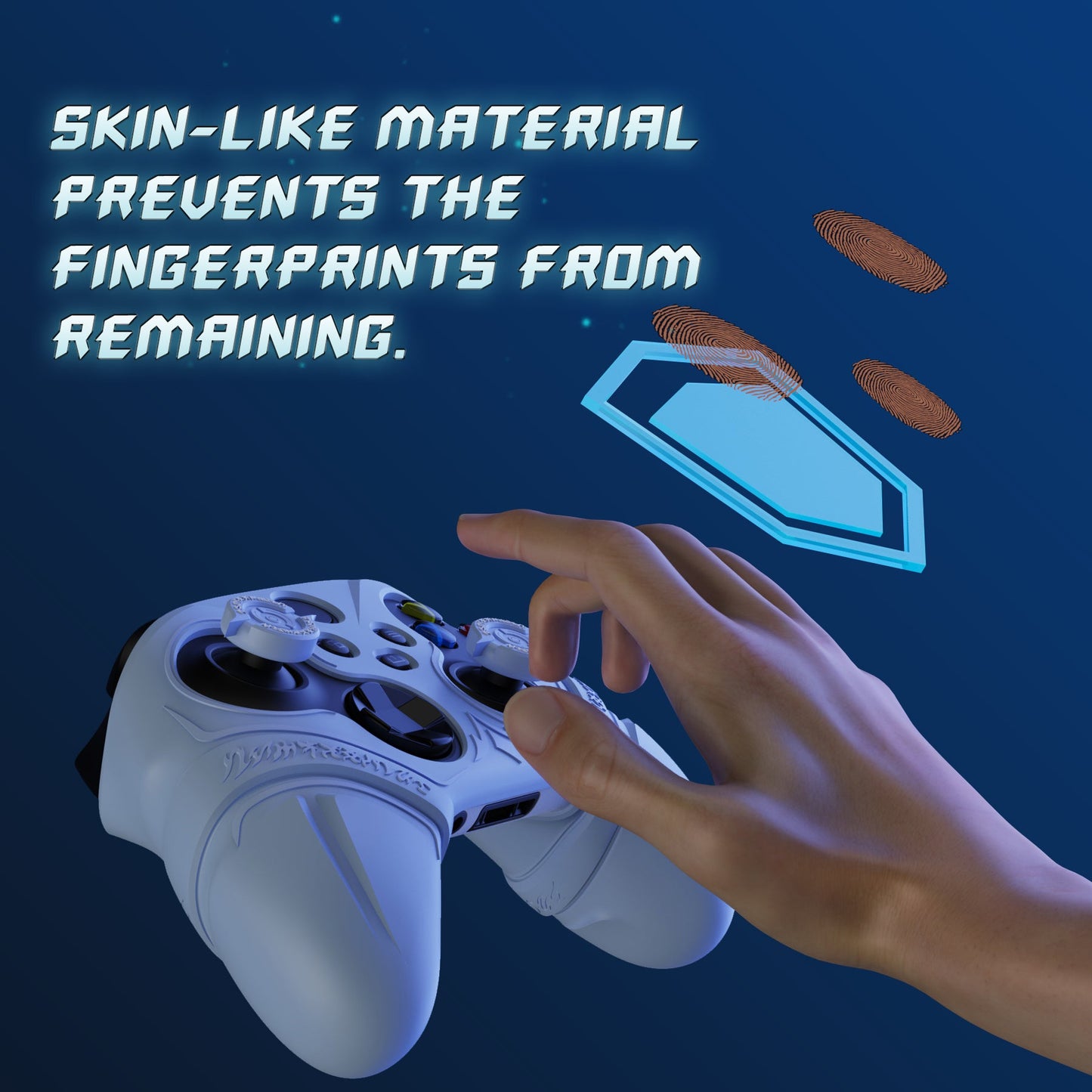PlayVital Runes Edition Silicone Controller Cover with Thumbstick Cap & Sticker for Xbox Series X/S Controller & Xbox Core Wireless Controller - Blue PlayVital