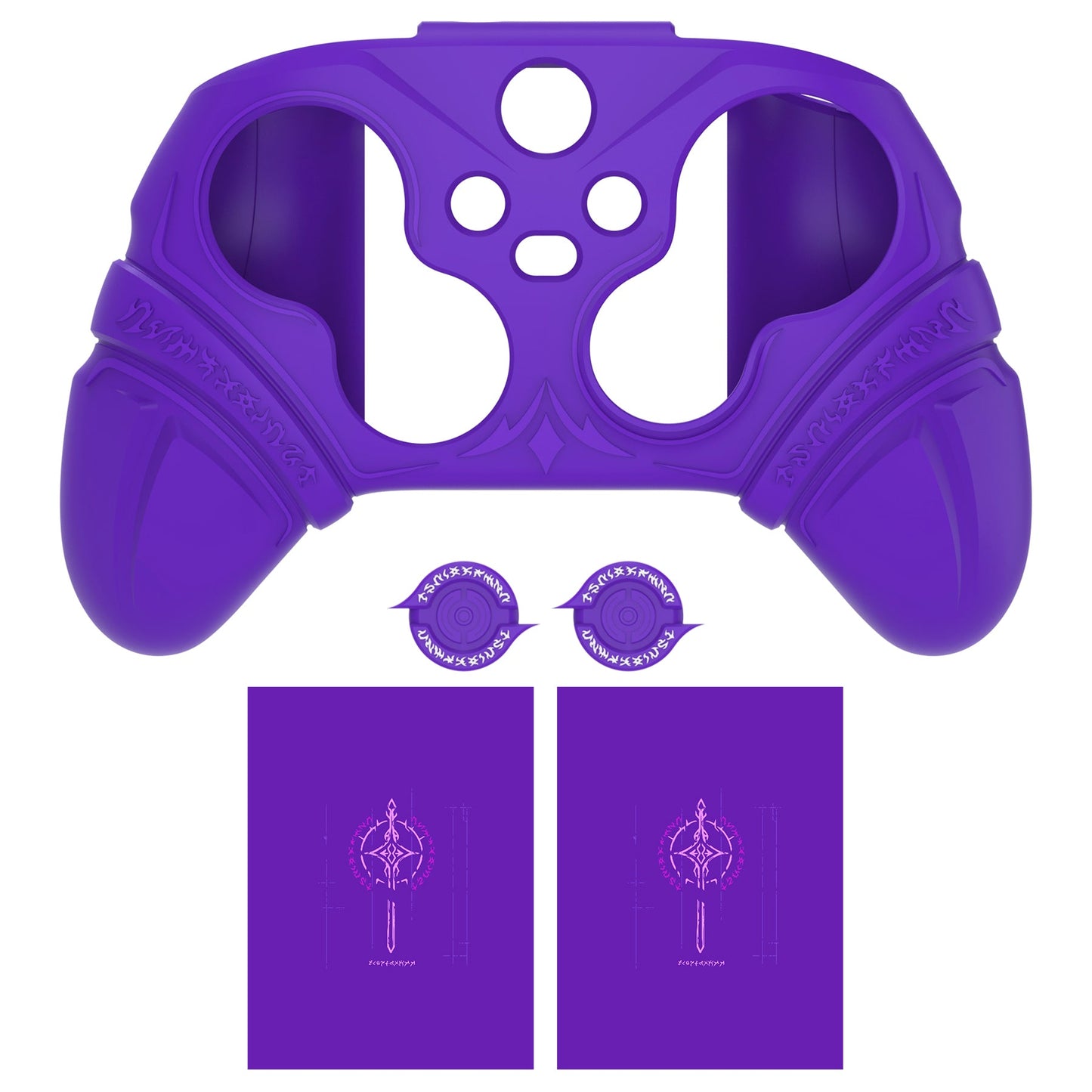 PlayVital Runes Edition Silicone Controller Cover with Thumbstick Cap & Sticker for Xbox Series X/S Controller & Xbox Core Wireless Controller - Purple PlayVital