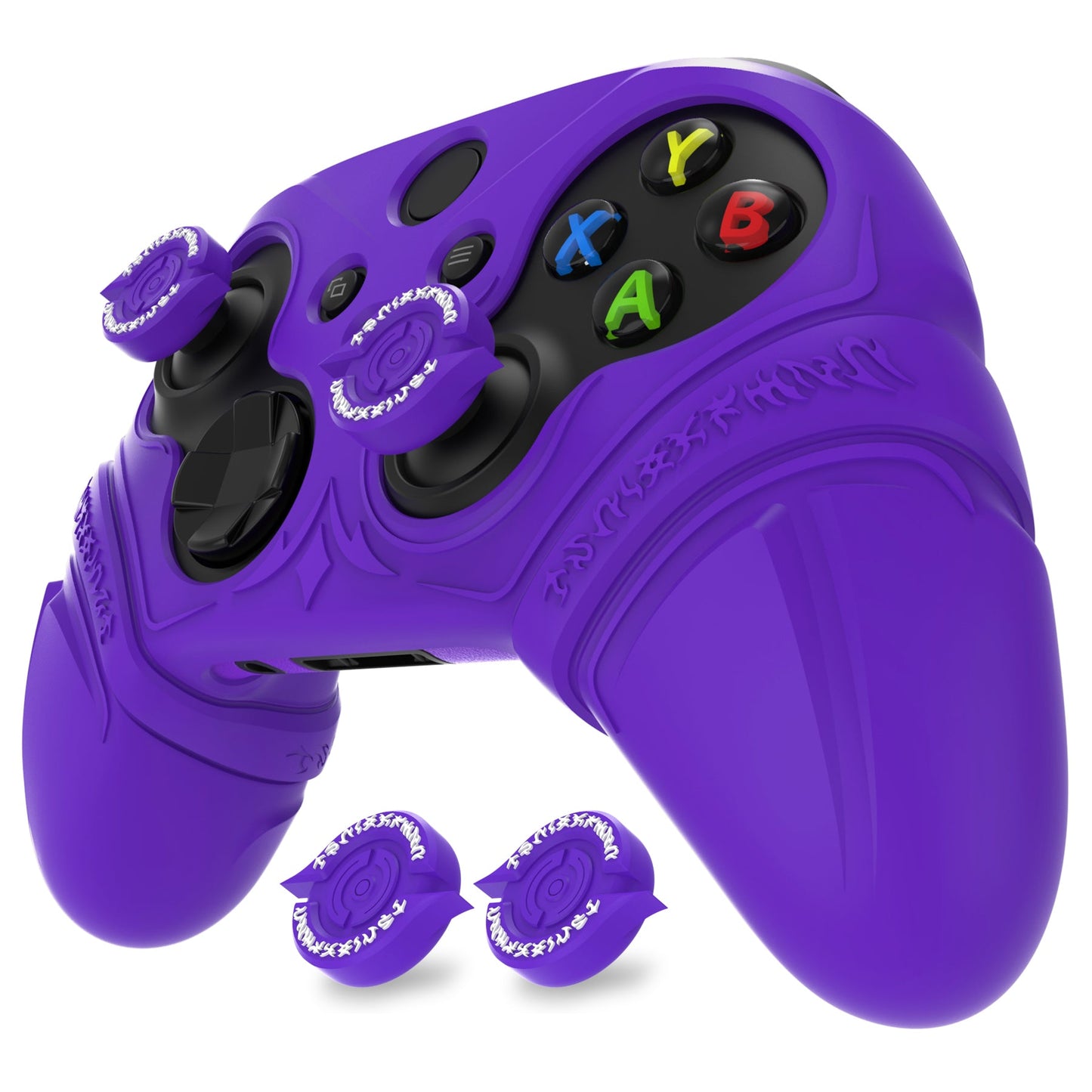 PlayVital Runes Edition Silicone Controller Cover with Thumbstick Cap & Sticker for Xbox Series X/S Controller & Xbox Core Wireless Controller - Purple PlayVital
