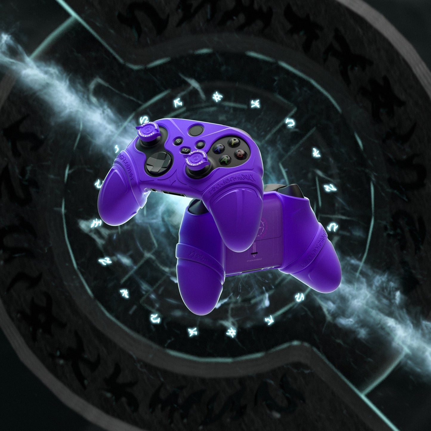 PlayVital Runes Edition Silicone Controller Cover with Thumbstick Cap & Sticker for Xbox Series X/S Controller & Xbox Core Wireless Controller - Purple PlayVital