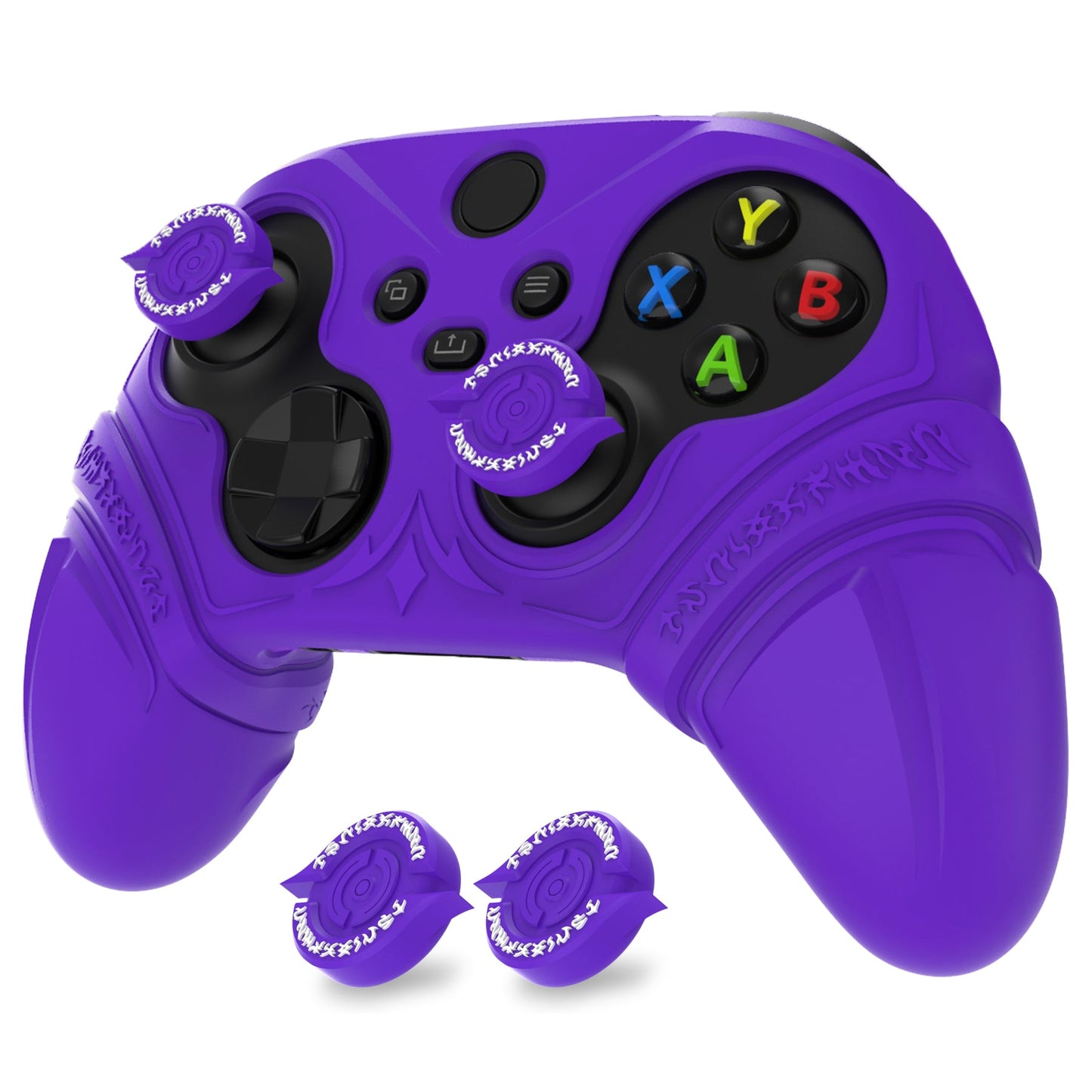 PlayVital Runes Edition Silicone Controller Cover with Thumbstick Cap & Sticker for Xbox Series X/S Controller & Xbox Core Wireless Controller - Purple PlayVital